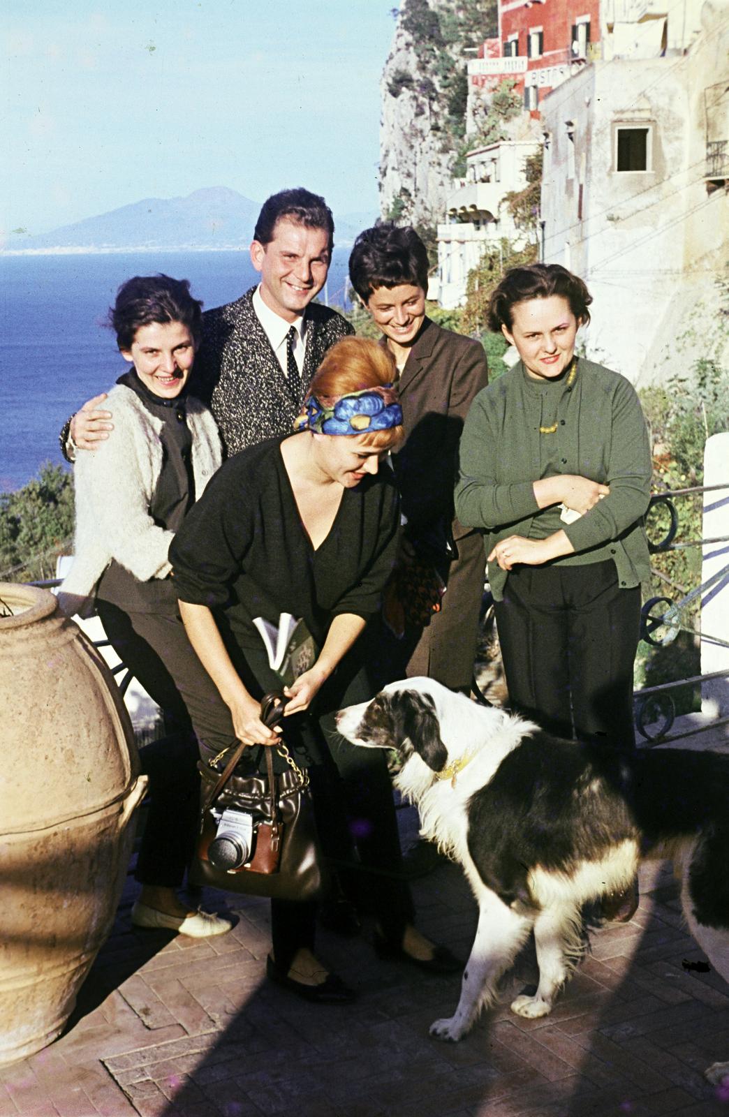 Italy, Capri, kilátóterasz a sikló felső állomása előtt., 1963, Csaba László örökösei, colorful, Fortepan #288073
