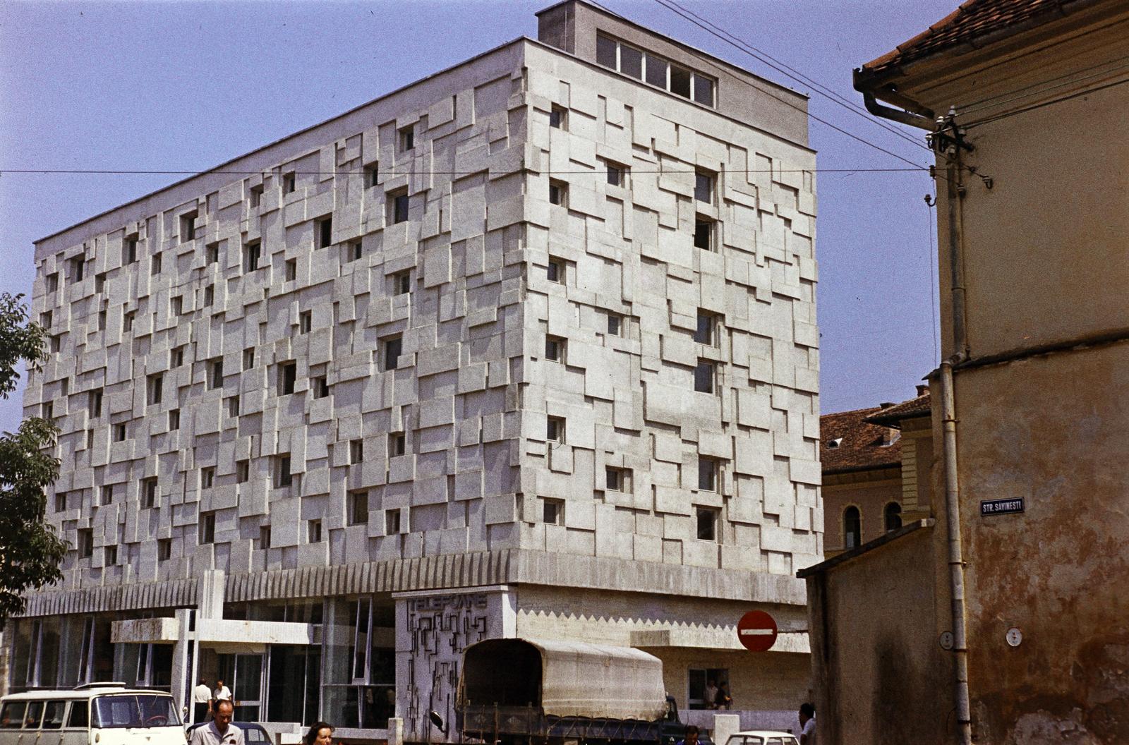 Romania,Transylvania, Cluj-Napoca, Strada Octavian Petrovici, Palatul Telefoanelor., 1971, Csaba László örökösei, Fortepan #288243
