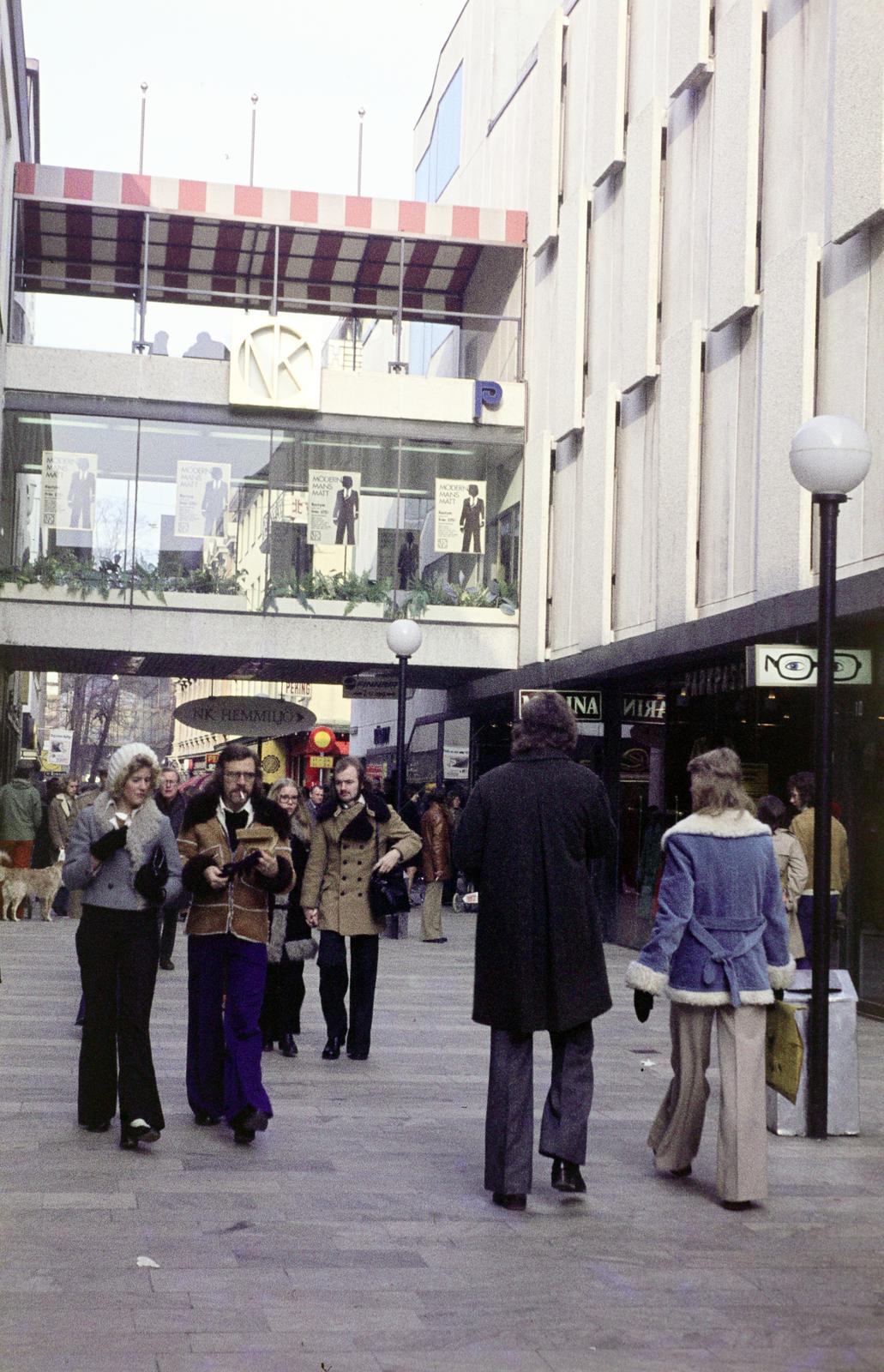 Svédország, Göteborg, Fredsgatan a Drottninggatan - Kyrkogatan közötti szakaszon., 1974, Csaba László örökösei, Fortepan #288365