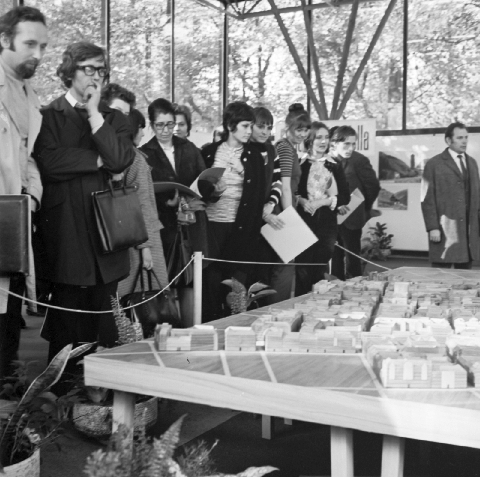 Hungary, Budapest XIV., kiállítás Pest, Buda és Óbuda egyesítésének 100. évfordulójára., 1973, Építésügyi Dokumentációs és Információs Központ, VÁTI, model, Budapest, Fortepan #28843
