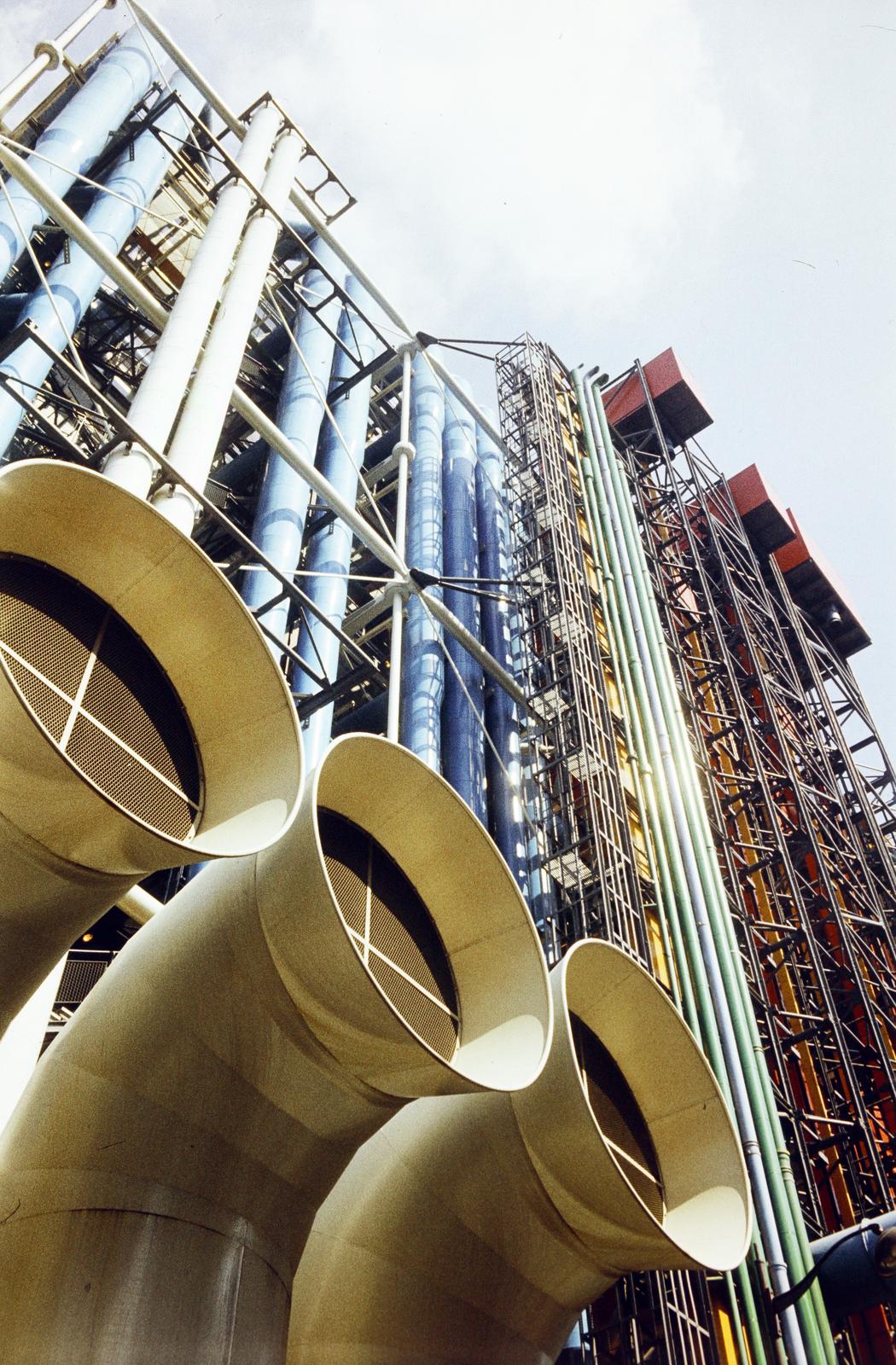 Franciaország, Párizs, a Pompidou központ Rue du Renard felőli homlokzata., 1978, Csaba László örökösei, Fortepan #288467