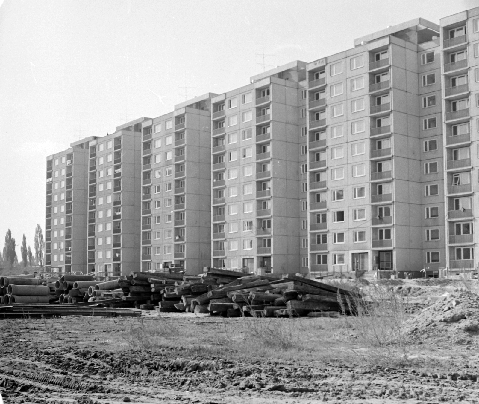 Hungary, Székesfehérvár, Tóvárosi (Münnich Ferenc) lakónegyed, Balatoni utca, Szalagsor., 1972, Építésügyi Dokumentációs és Információs Központ, VÁTI, blocks, Fortepan #28870