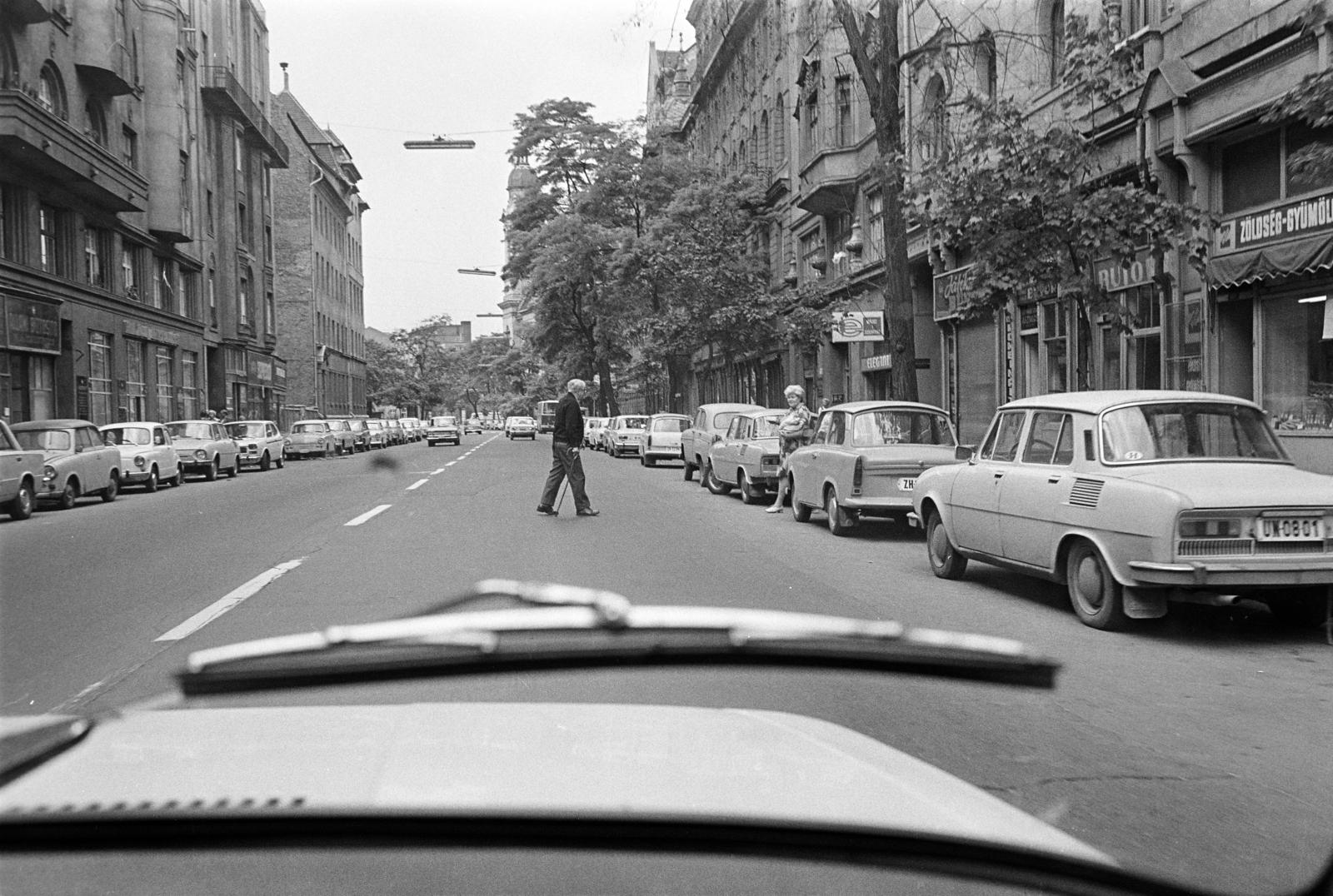 Hungary, Budapest VIII., a Baross utca a Szűz utca és a Horváth Mihály tér között., 1981, Prohászka Imre, Budapest, number plate, Trabant-brand, automobile, Skoda-brand, Fortepan #289012