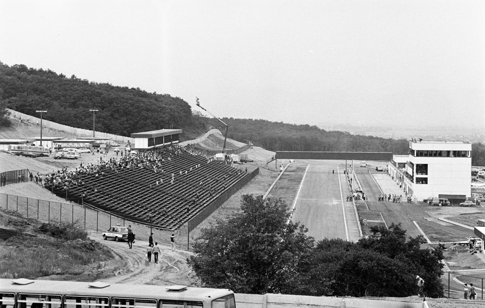 Hungary, Hungaroring, Mogyoród, a célegyenes és a bokszutca., 1986, Prohászka Imre, Fortepan #289048