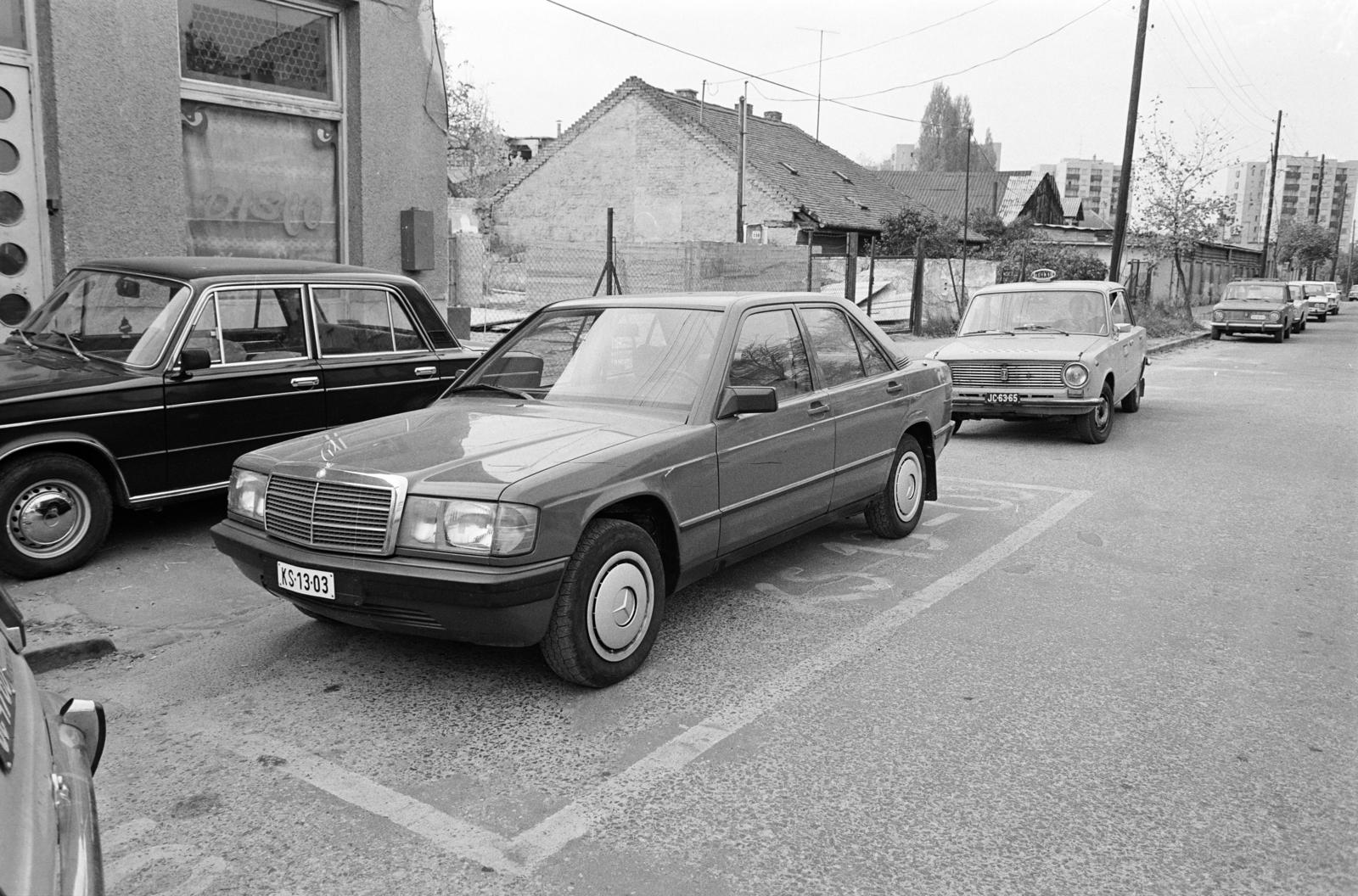 1986, Prohászka Imre, number plate, Mercedes-brand, automobile, Lada-brand, taxicab, Fortepan #289226