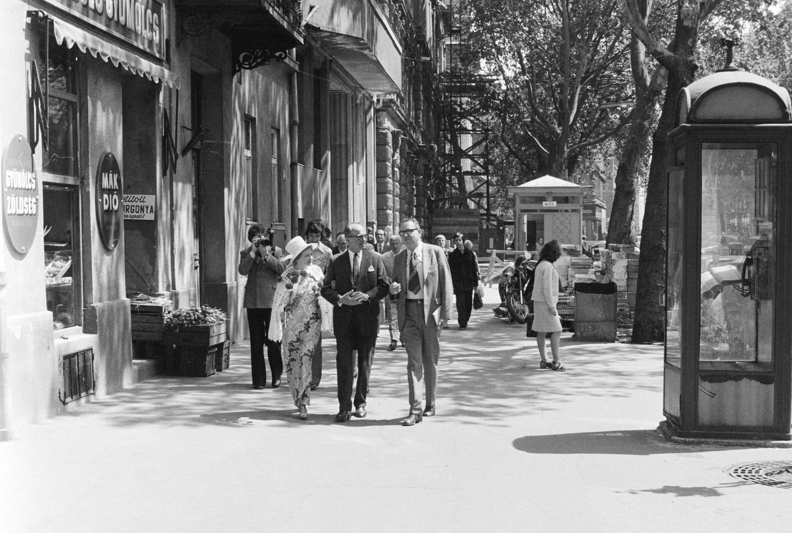 Magyarország, Budapest VI., Nagymező utca, a felvétel az 5-ös számú ház előtt készült., 1982, Bencseky Mátyás, zöldséges, Budapest, karácsony, Fortepan #289576