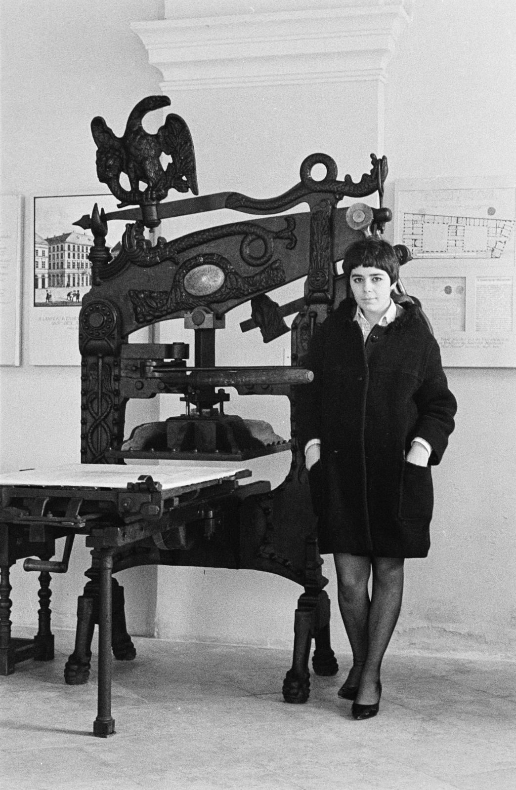 Hungary, Landerer és Heckenast könyvsajtója, melyen 1848. március 15-én a Nemzeti dalt és a 12 pontot nyomtatták., 1965, Bencseky Mátyás, revolution, printing industry, printer, Fortepan #289623