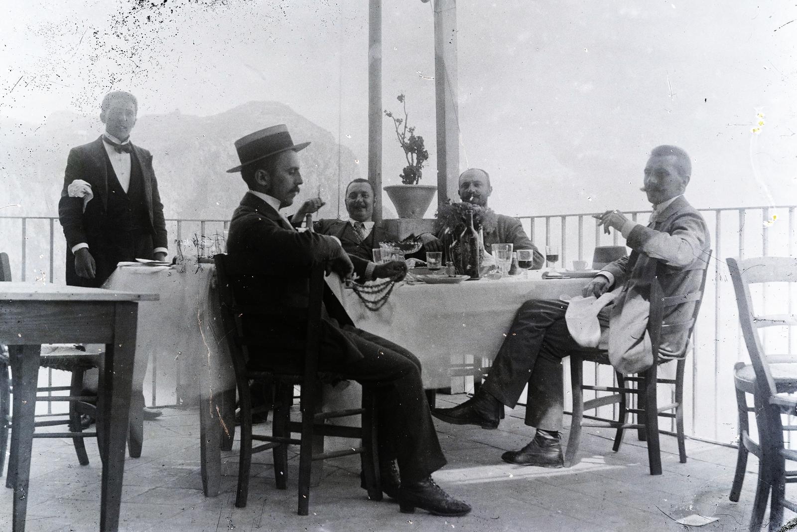 1908, Hegyvidéki Helytörténeti Gyűjtemény, partying, waiter, Fortepan #290109
