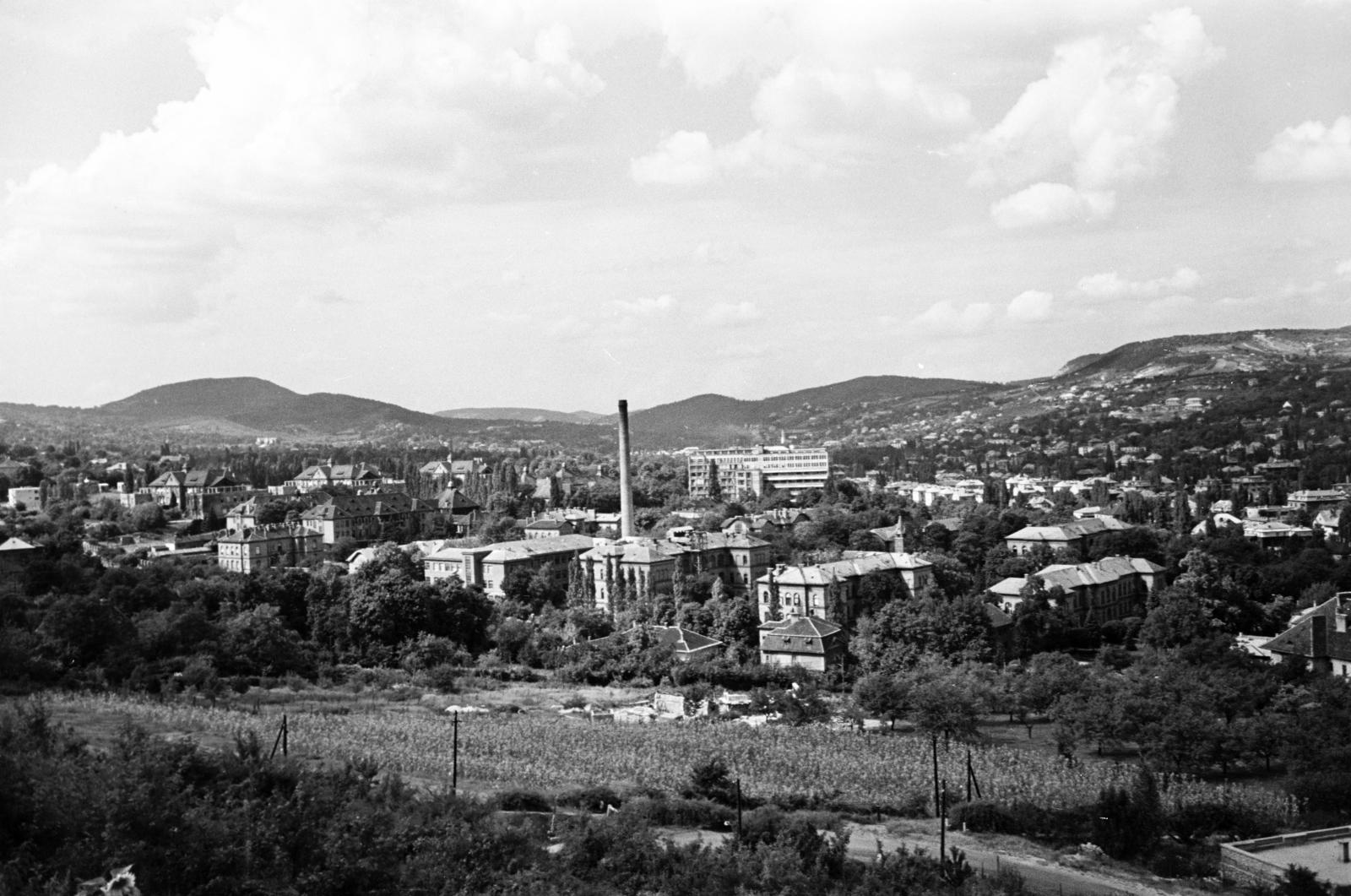 Hungary, Budapest XII., kilátás a Kis-Sváb-hegyi kőfejtőtől a János Kórház felé., 1962, Hegyvidéki Helytörténeti Gyűjtemény, Budapest, Fortepan #290214