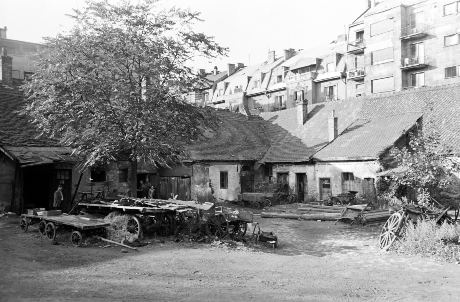 Hungary, Budapest XII., a Kék Golyó utca 1. számú ház udvara., 1957, Hegyvidéki Helytörténeti Gyűjtemény, Budapest, Fortepan #290700