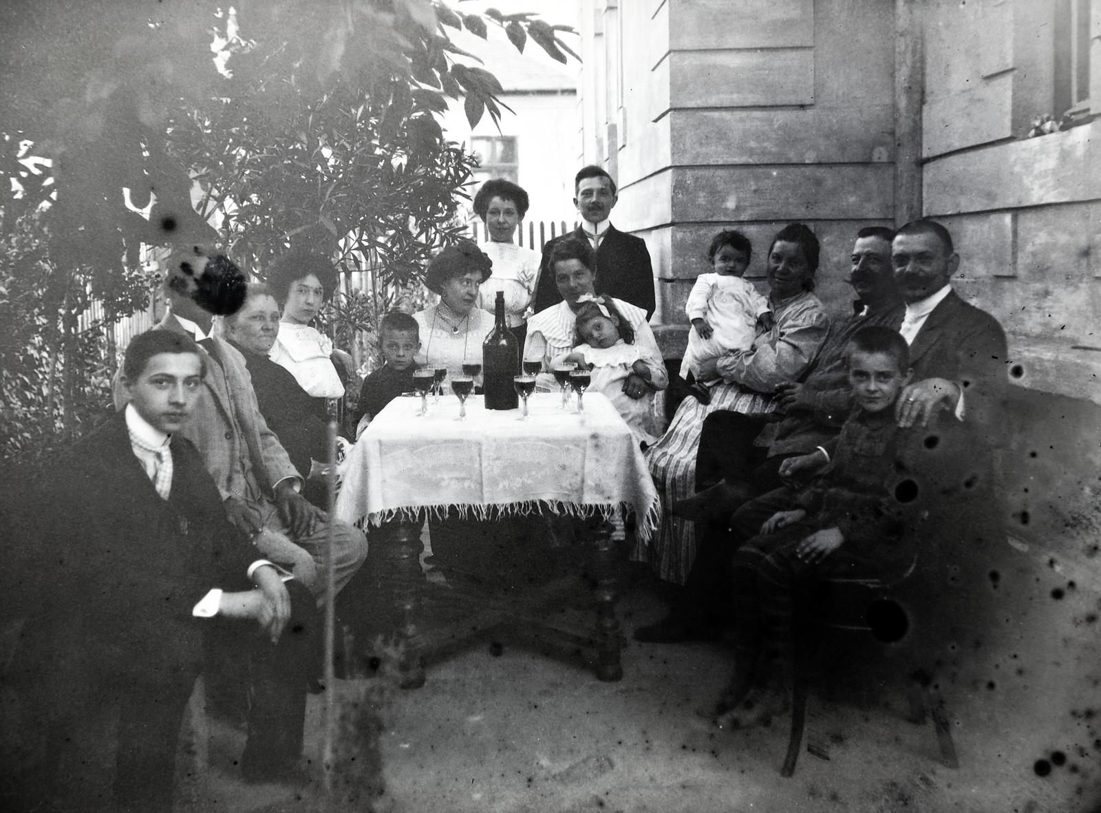 1910, Hodosi Róbert, tableau, family, Fortepan #291086