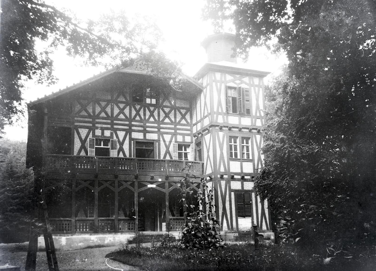 Szlovákia, Ránkfüred, Fürdőház (Erdei lak) a fürdőpark területén., 1909, Hodosi Róbert, Fortepan #291124