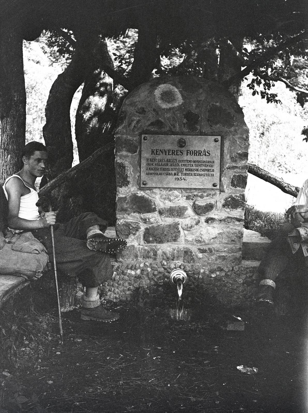 Hungary, Börzsöny, Kemence, Királyháza, Kenyeres-forrás., 1941, Mikolay Károly, spring, Fortepan #291217