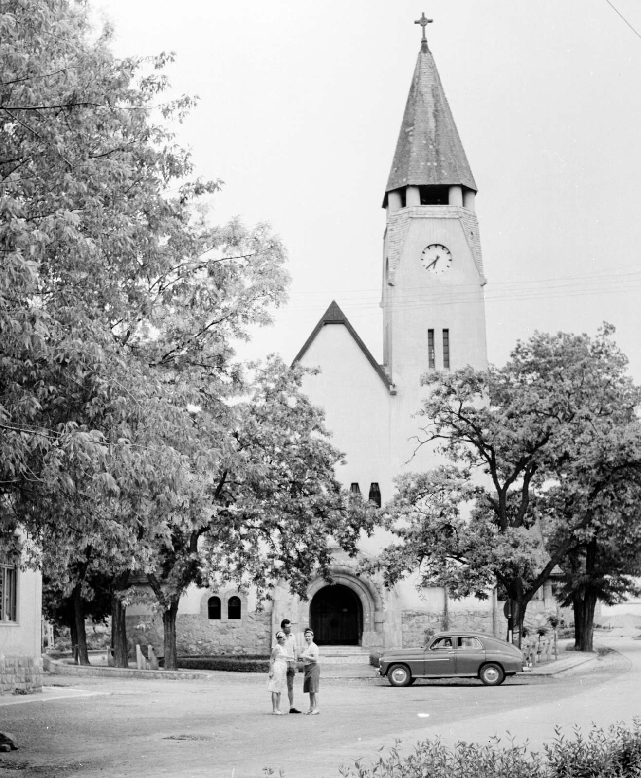 Magyarország, Zebegény, Havas Boldogasszony-templom (Kós Károly és Jánszky Béla)., 1962, Építésügyi Dokumentációs és Információs Központ, VÁTI, templom, szecesszió, katolikus, Art Nouveau, Györgyi Dénes-terv, Jánszky Béla-terv, Kós Károly-terv, Fortepan #29129