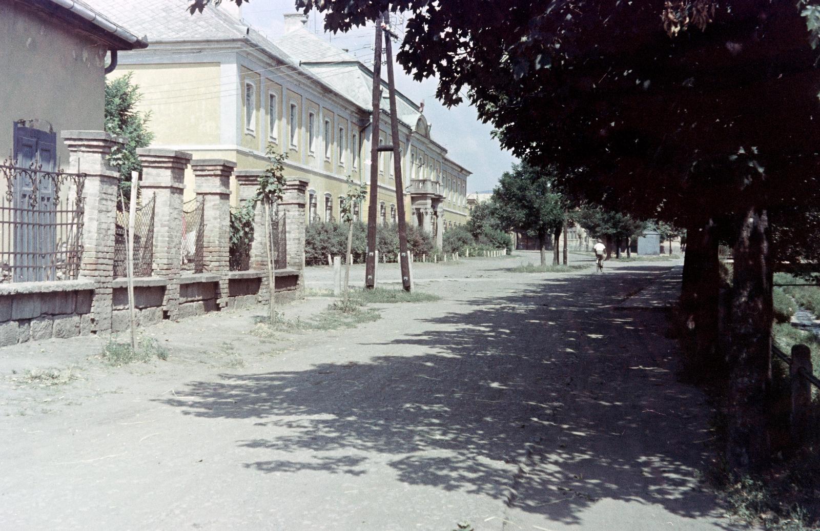Hungary, Gyöngyös, Vármegyeház tér 1., Vármegyeháza. Jobbra a Gyöngyös patak., 1964, Kovács Gyöngyi, Fortepan #291457