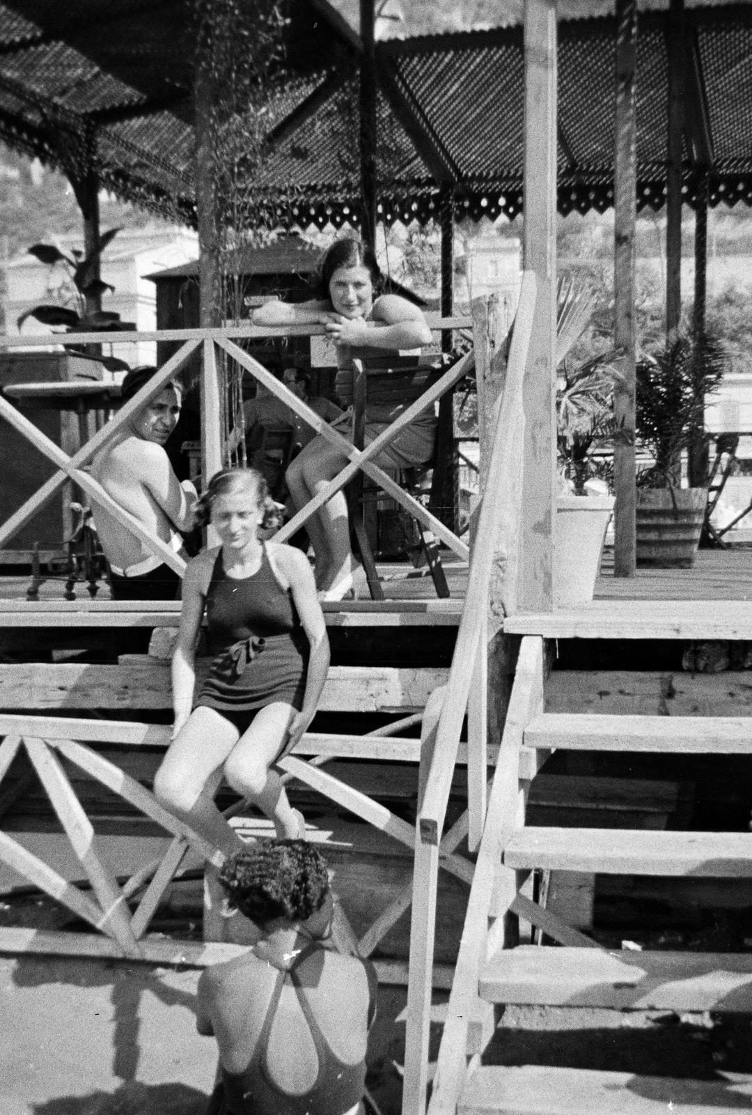 1935, Nagy Emese, bathing suit, stairs, Fortepan #291891