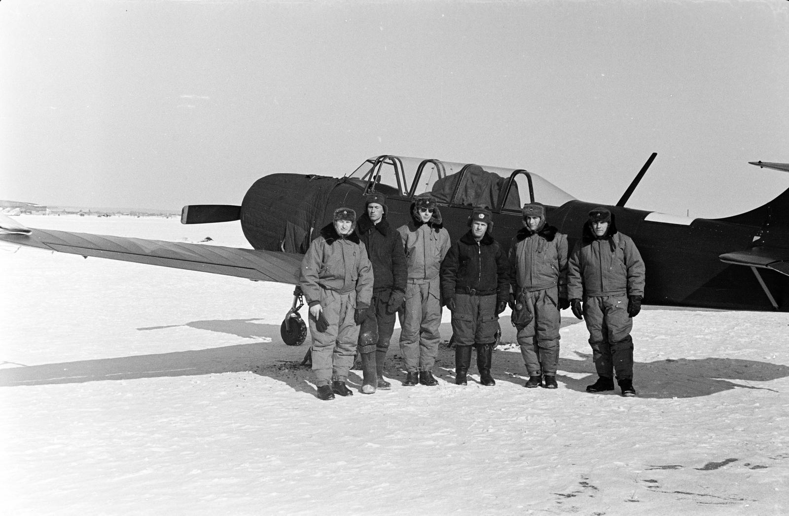 1960, Dusik, Yakovlev Yak-52, tableau, pilot, Fortepan #291910