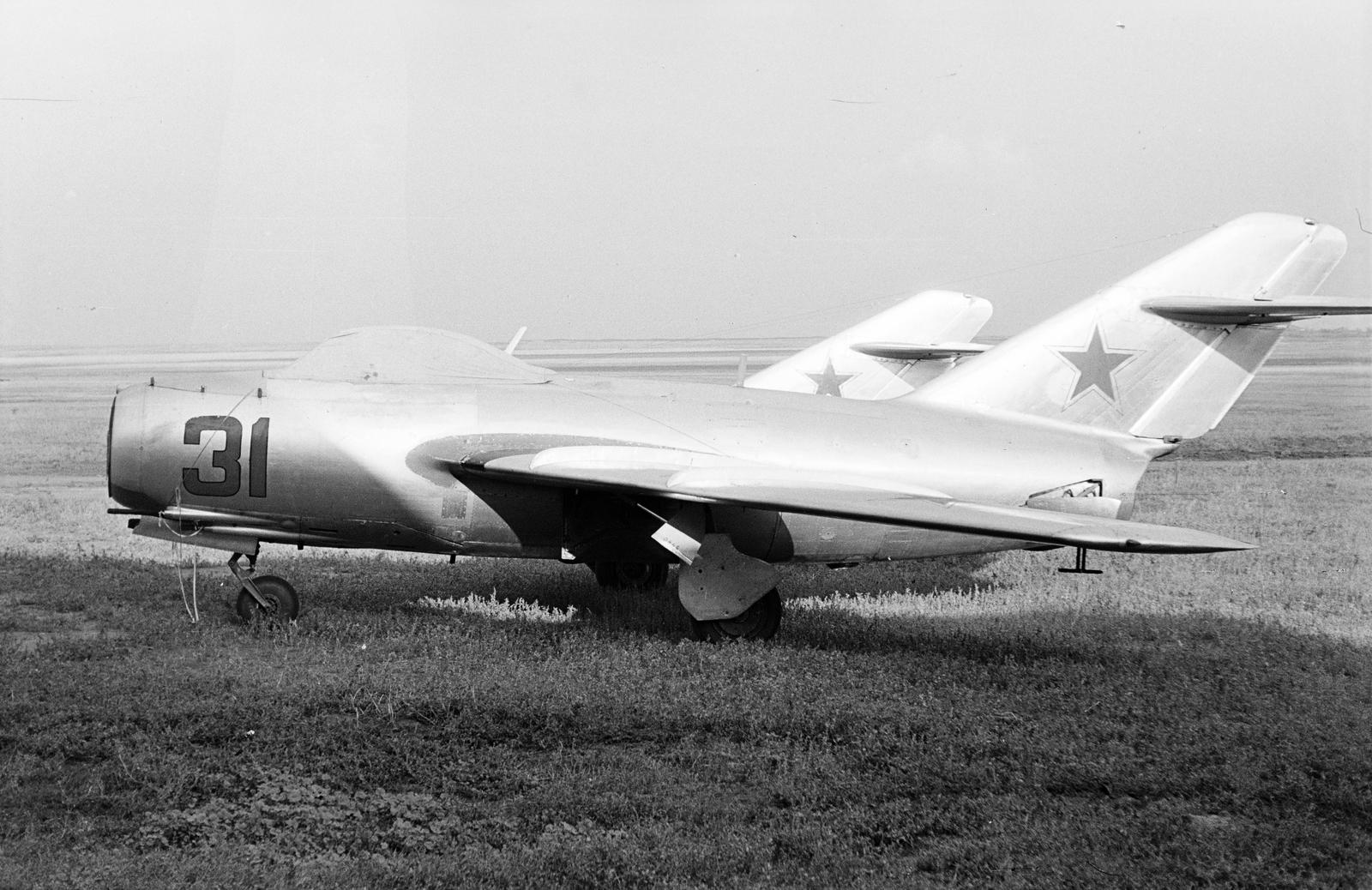 1957, Dusik, Mikojan-Gurjevics MiG-15, lajstromjel, repülőgép, vörös csillag, Fortepan #291974