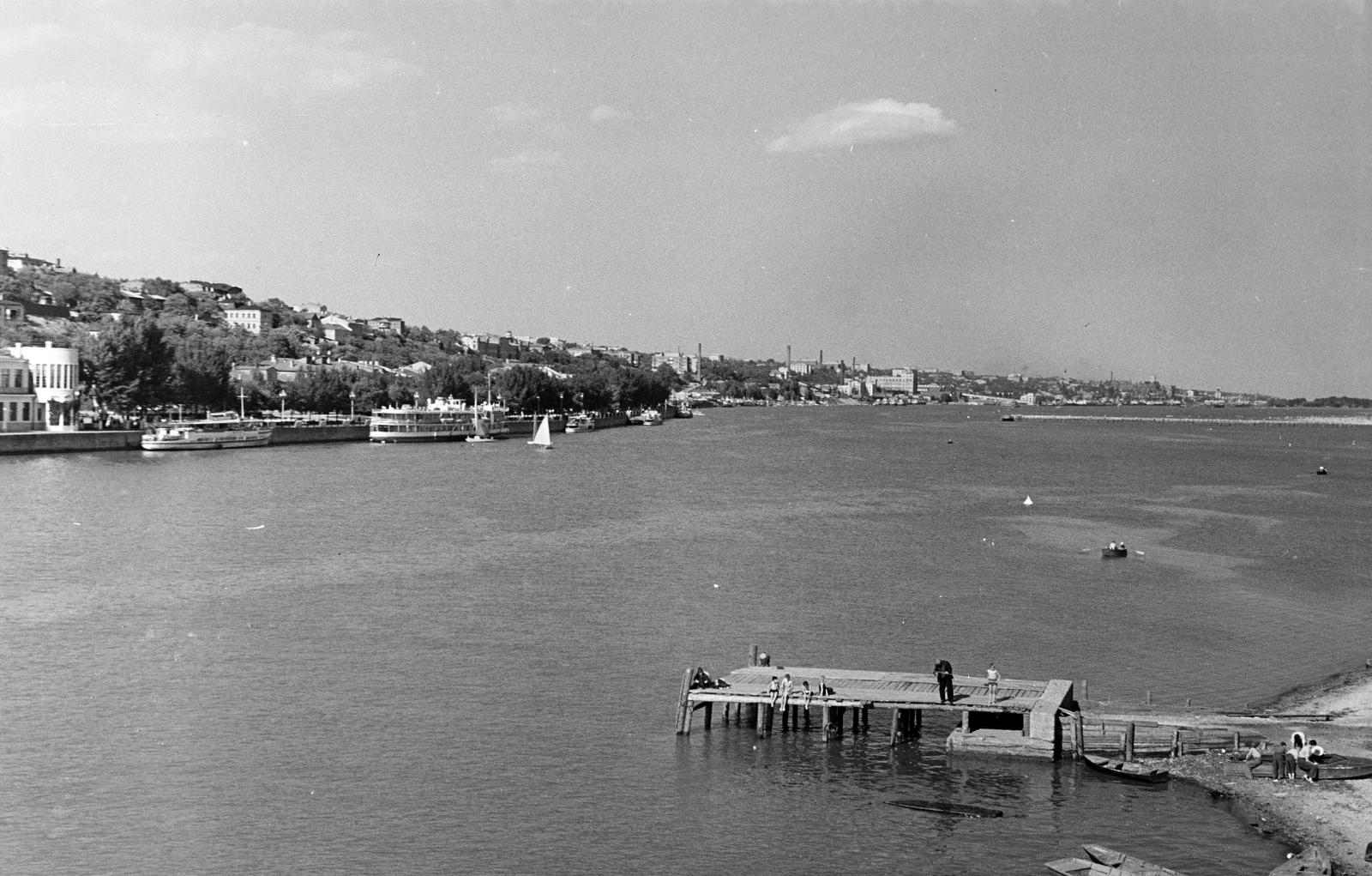 1965, Dusik, picture, pier, river, Fortepan #292020