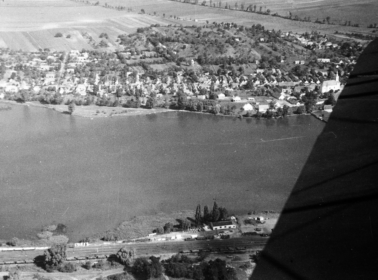 1962, Dusik, bird's eye view, picture, shore, aerial photo, Fortepan #292058
