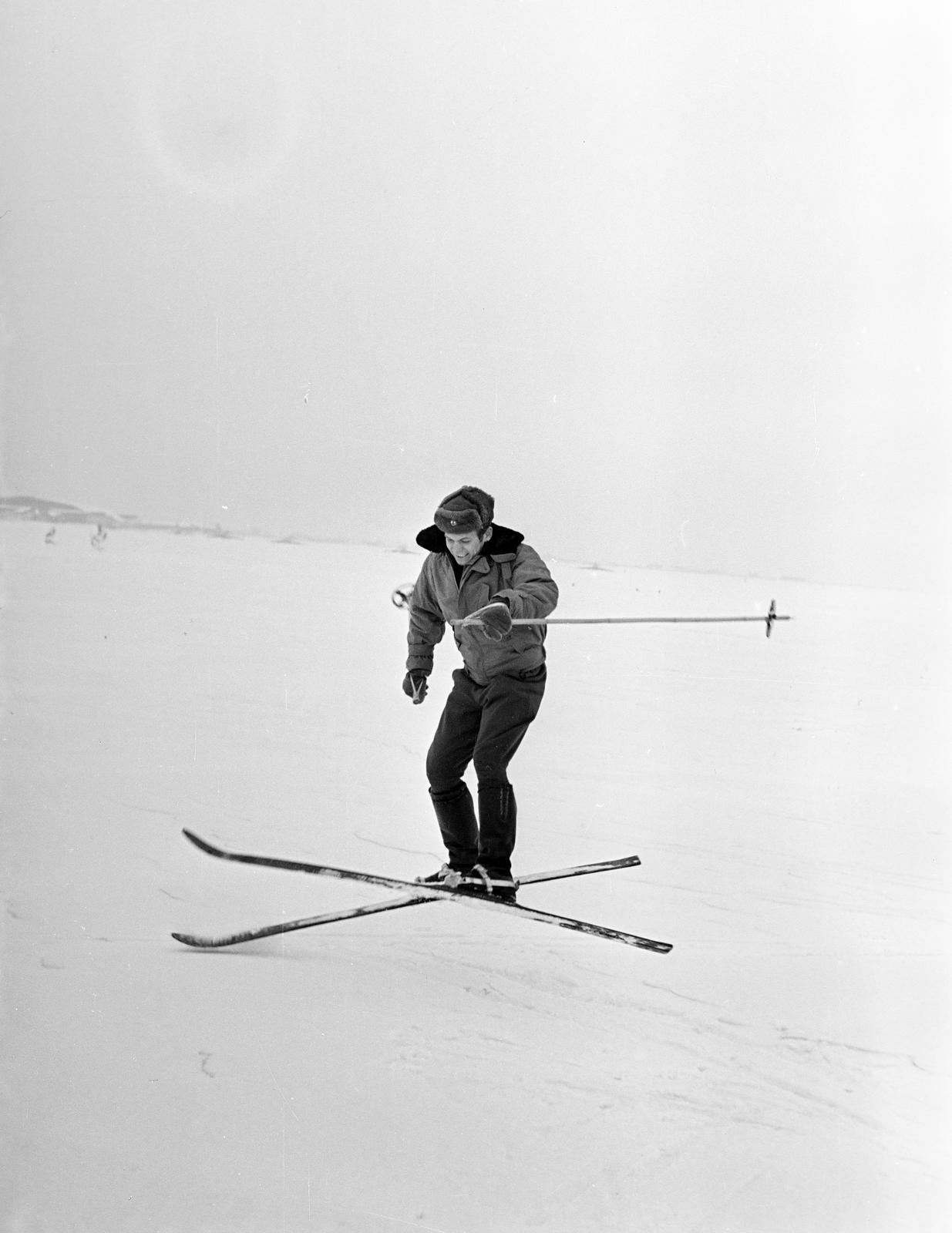 1963, Dusik, skiing, Fortepan #292160
