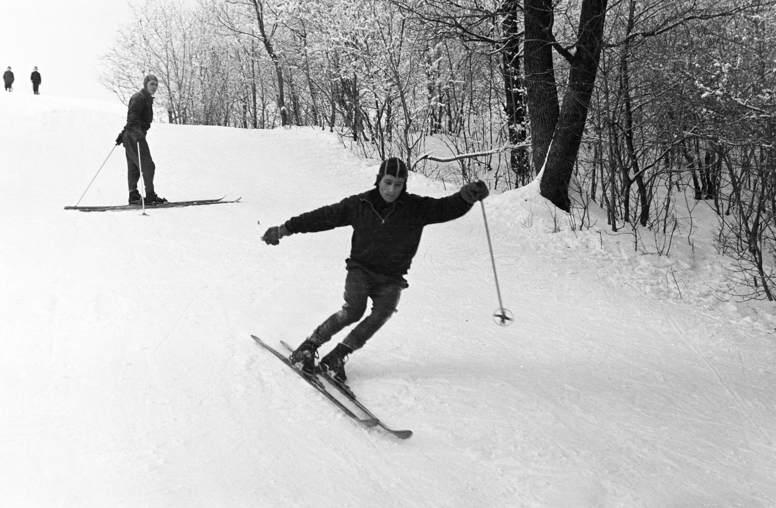 1963, Dusik, skiing, Fortepan #292254