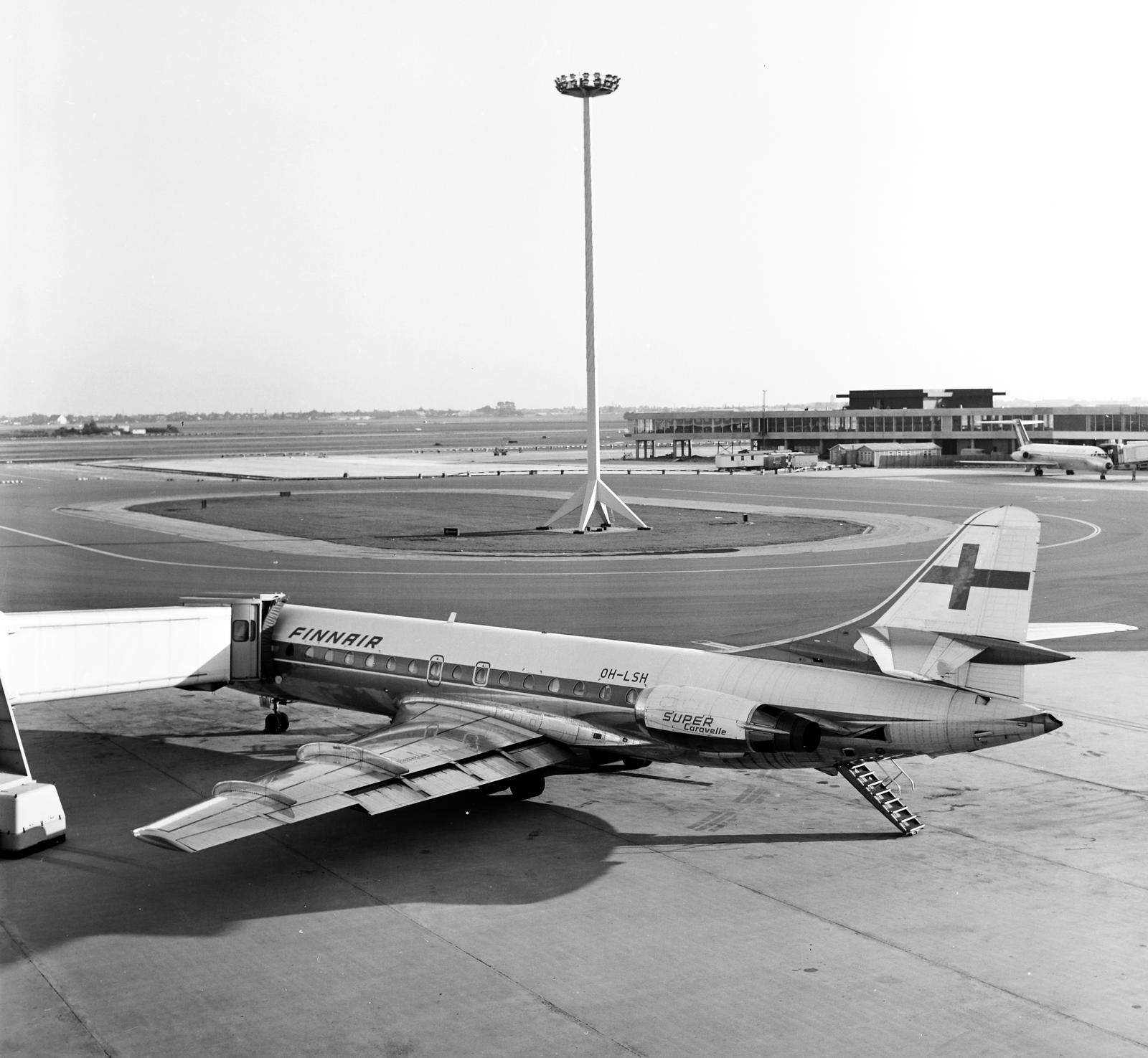 1974, Gyurkó Zsolt, Koslik Rudolf, repülőgép, Sud Aviation-márka, Sud Aviation Caravelle, Finnair légitársaság, Fortepan #292304