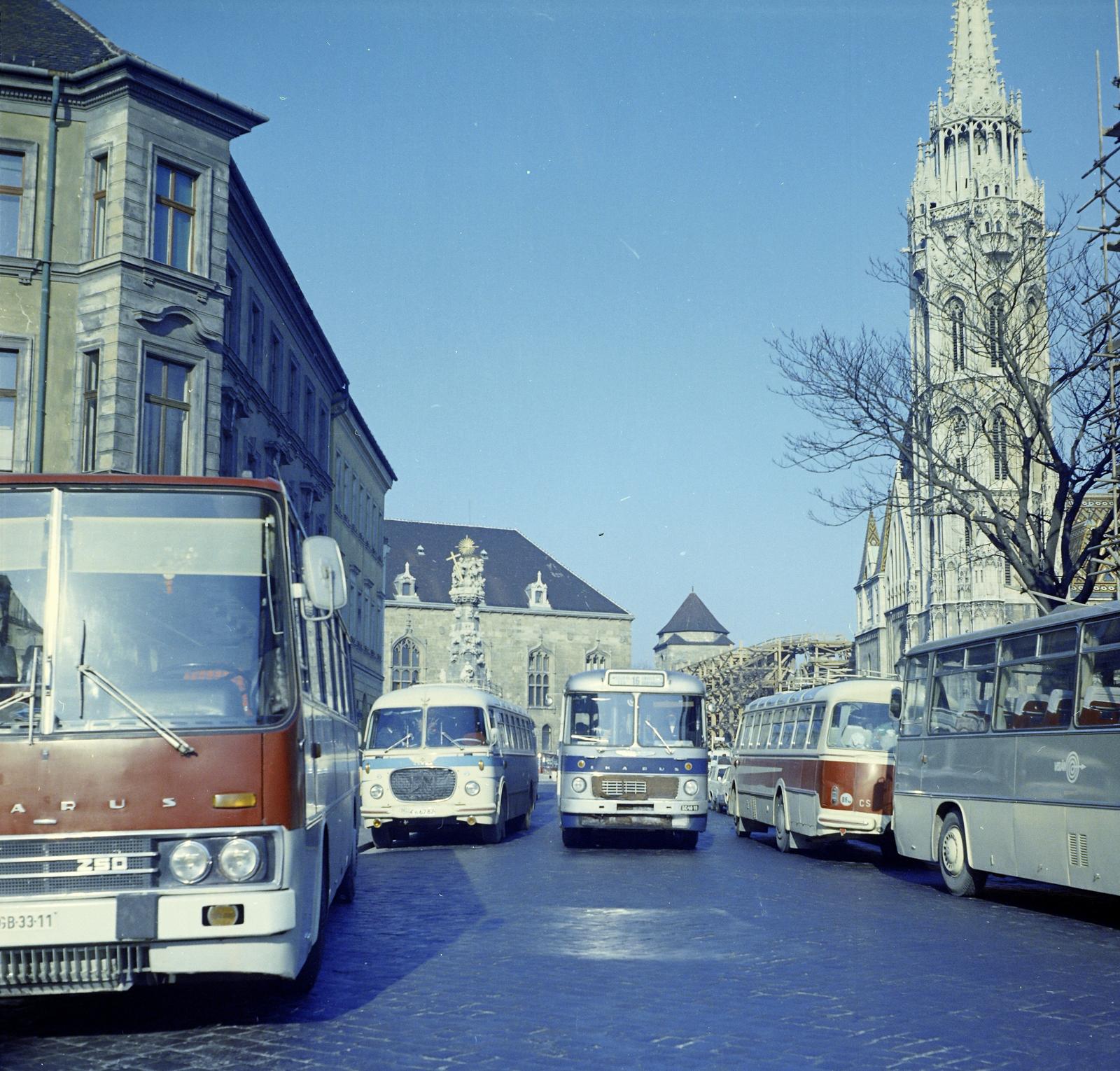 1972, Inkey Tibor, church, colorful, bus, Fortepan #292498