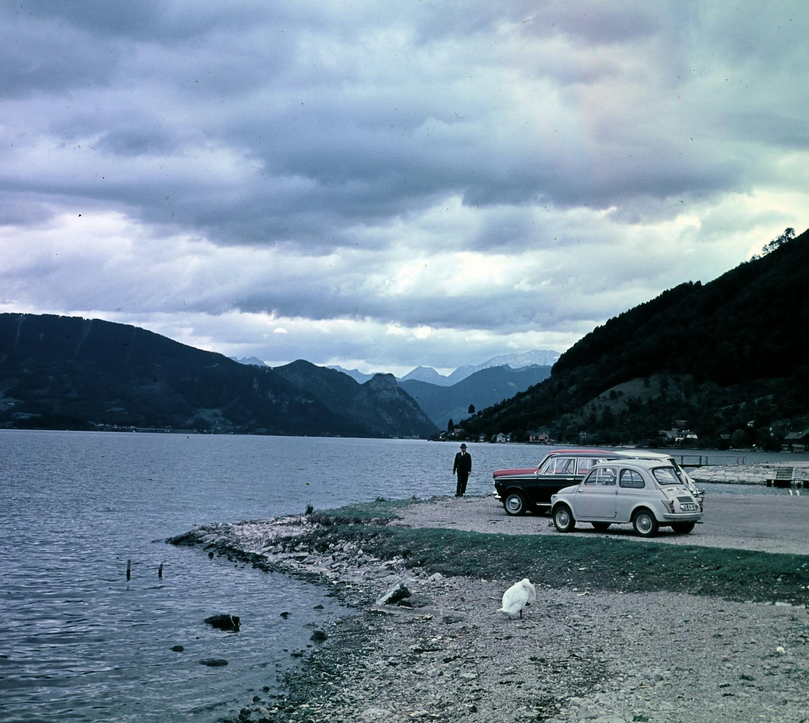 Austria, Gmunden, Traunsee, a felvétel a kikötő közelében készült., 1961, Inkey Tibor, untitled, Fortepan #292533
