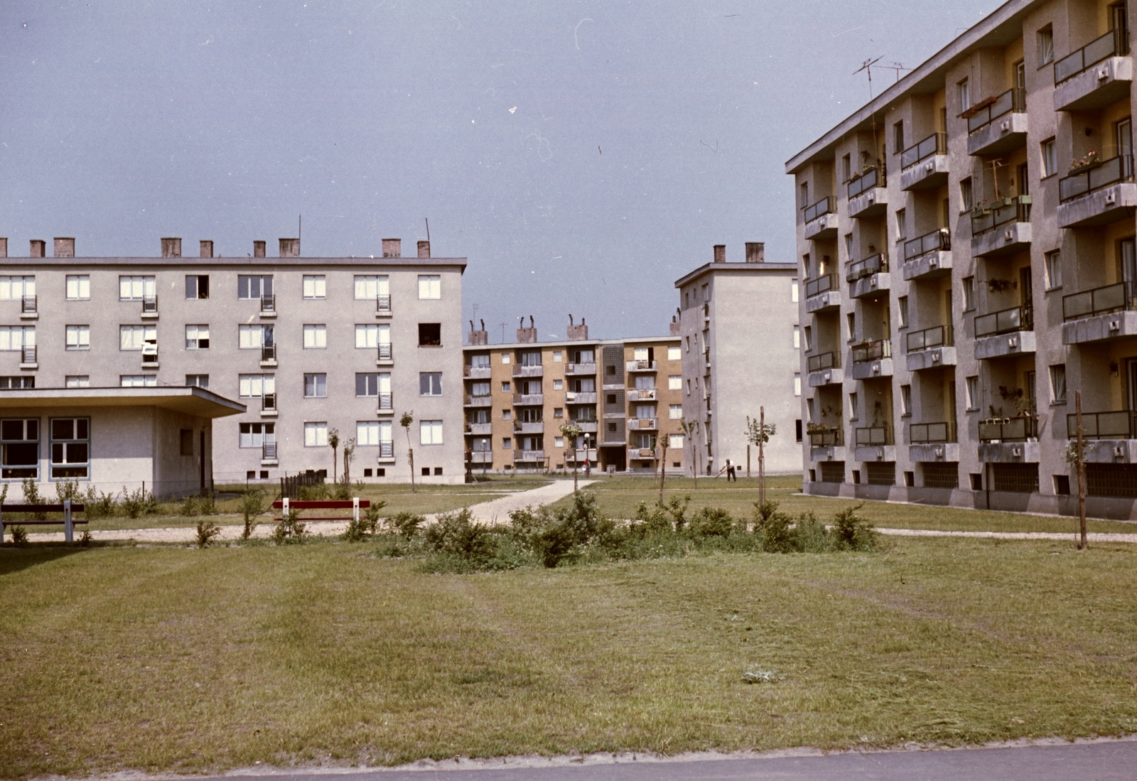 Hungary, Budapest XXI., Csepel, Csillagtelep, Orion utca, jobbra a 11. sz., szemben a Jupiter utca házai., 1968, Építésügyi Dokumentációs és Információs Központ, VÁTI, colorful, Budapest, Fortepan #29271