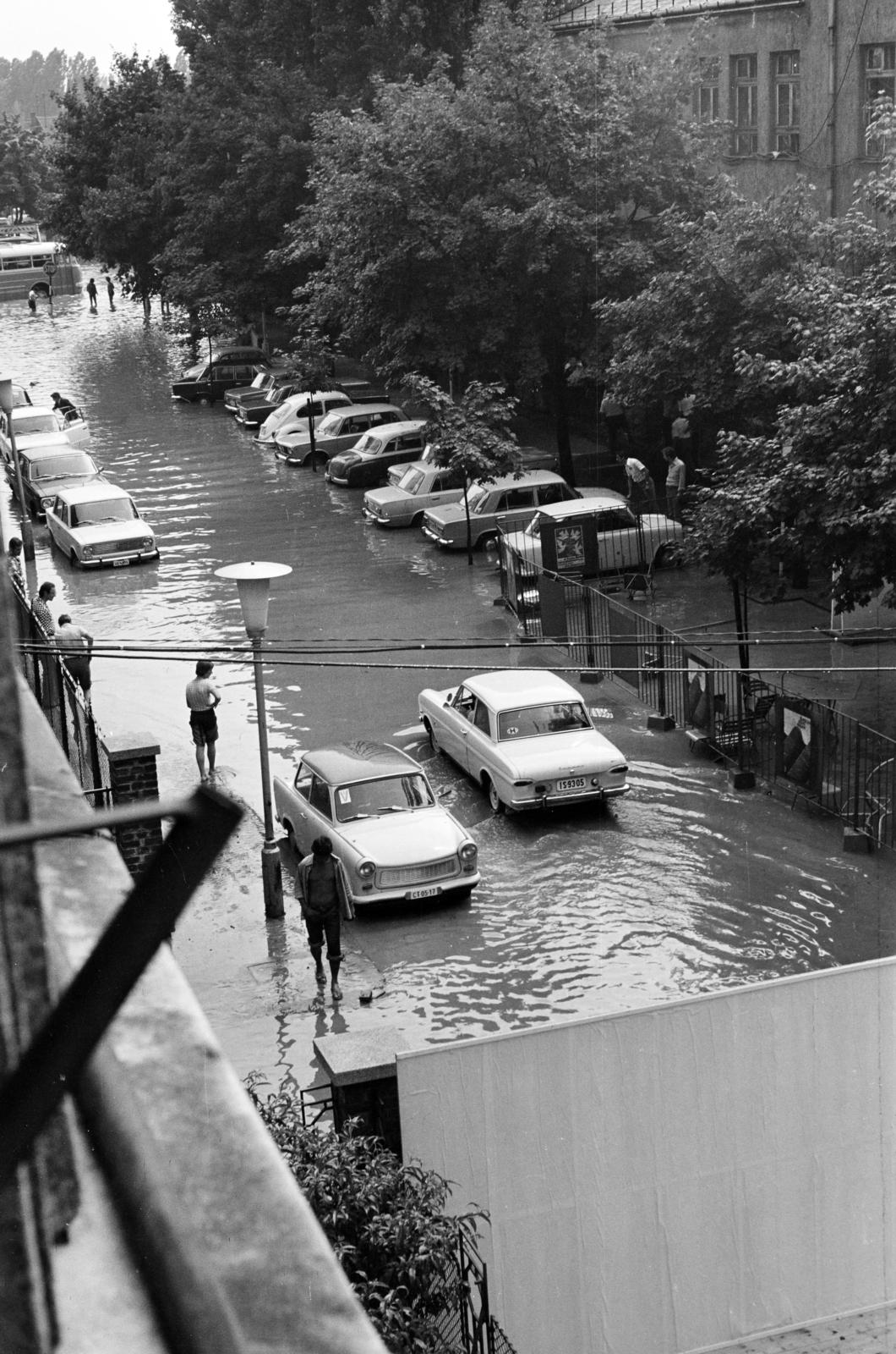 1974, Kenderessy Tibor, Ford Taunus P4, Trabant 601, parkoló, víz, Fortepan #293127