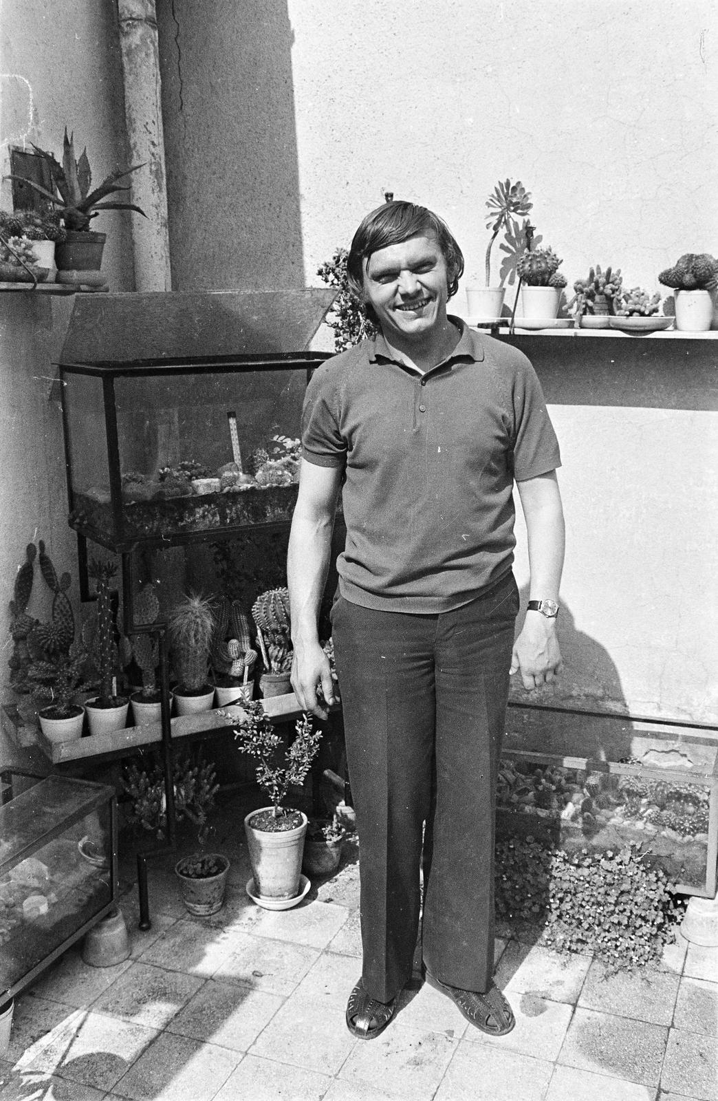 1975, Mezei Attila, Léczfalvi, kaktusz, férfi, Fortepan #293270