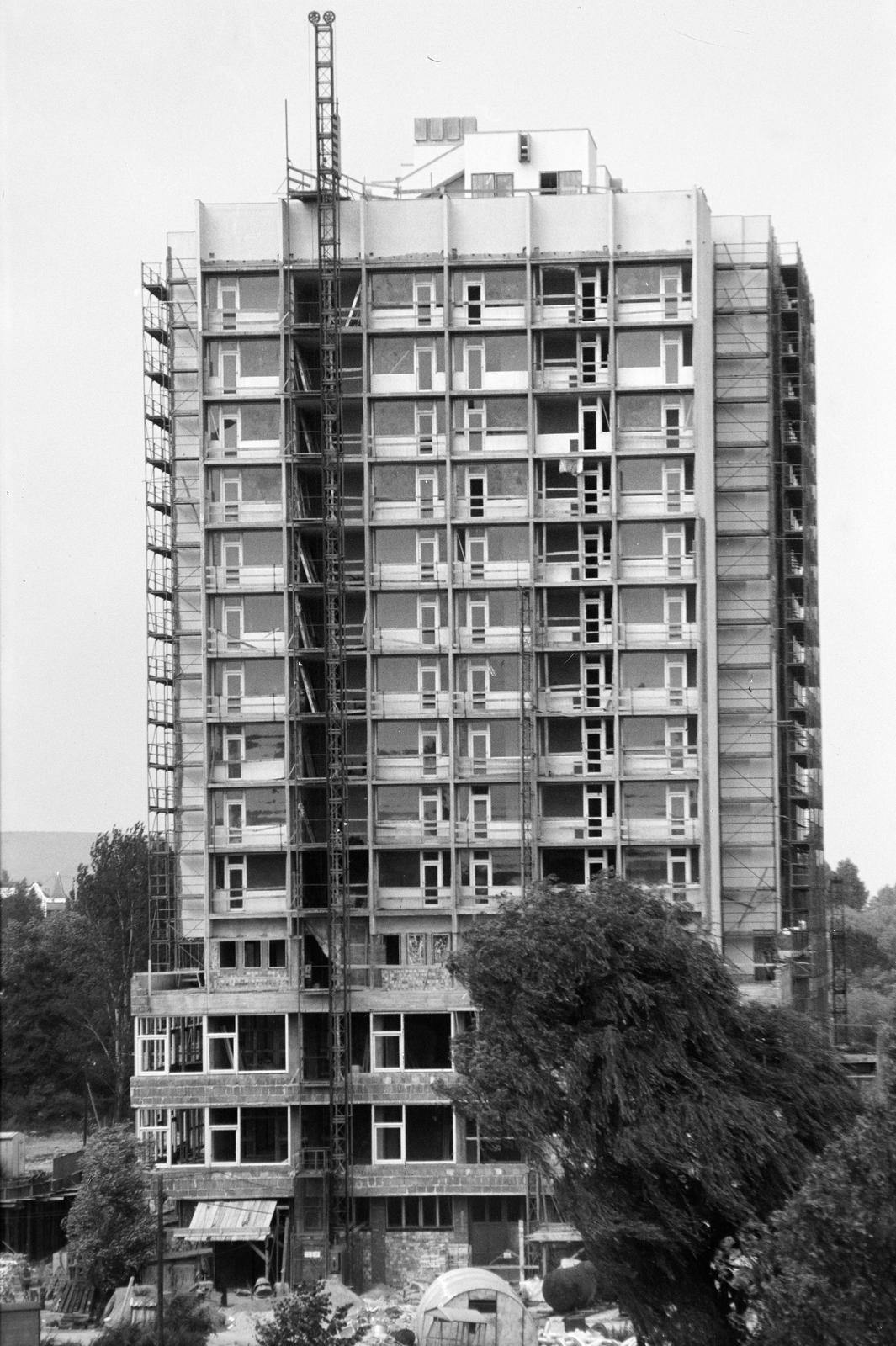 1982, Mezei Attila, Léczfalvi, magasház, Fortepan #293335