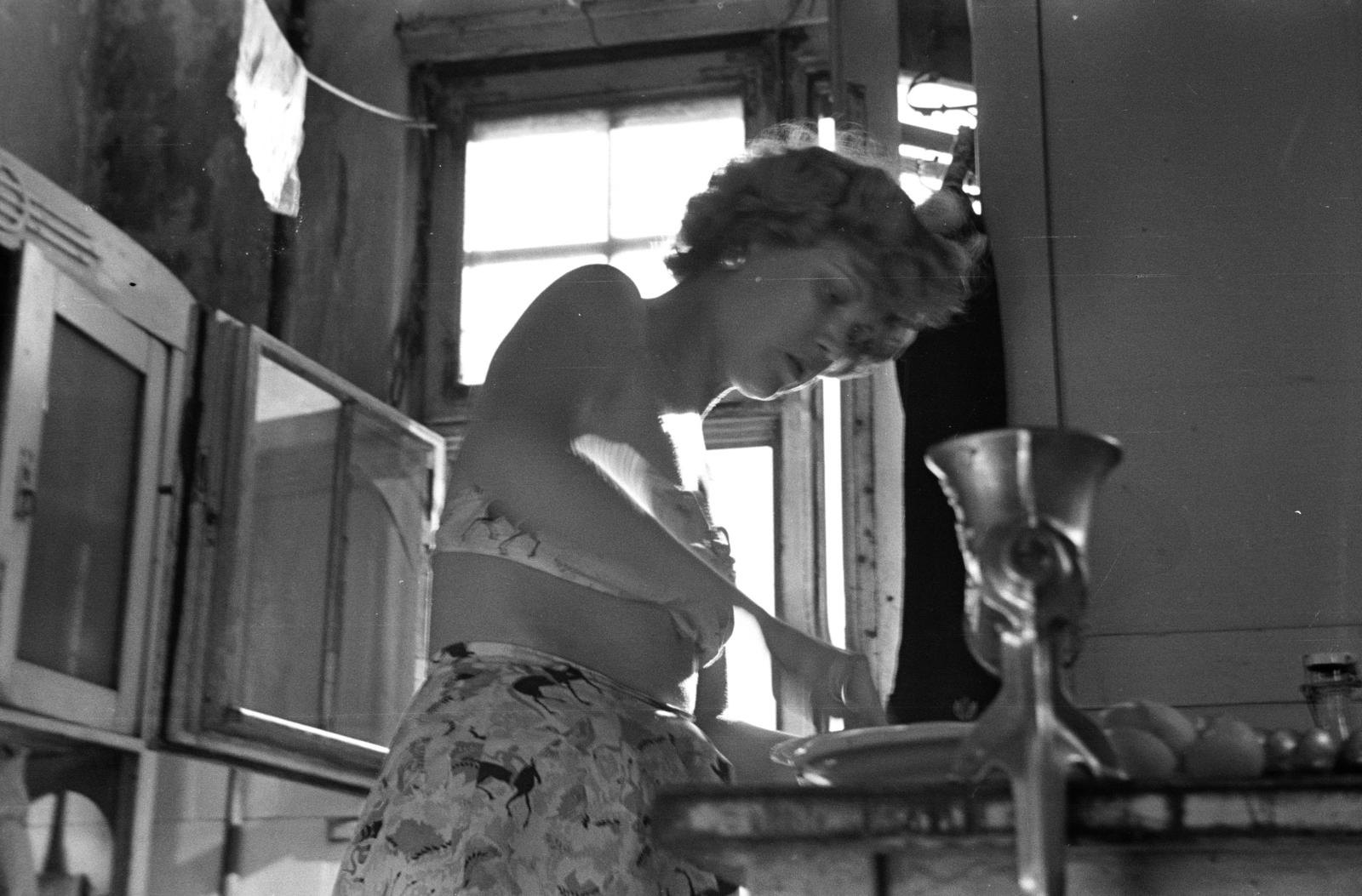 1954, Kárpát Vilmos, Best of, cooking, meat grinder, Fortepan #293526