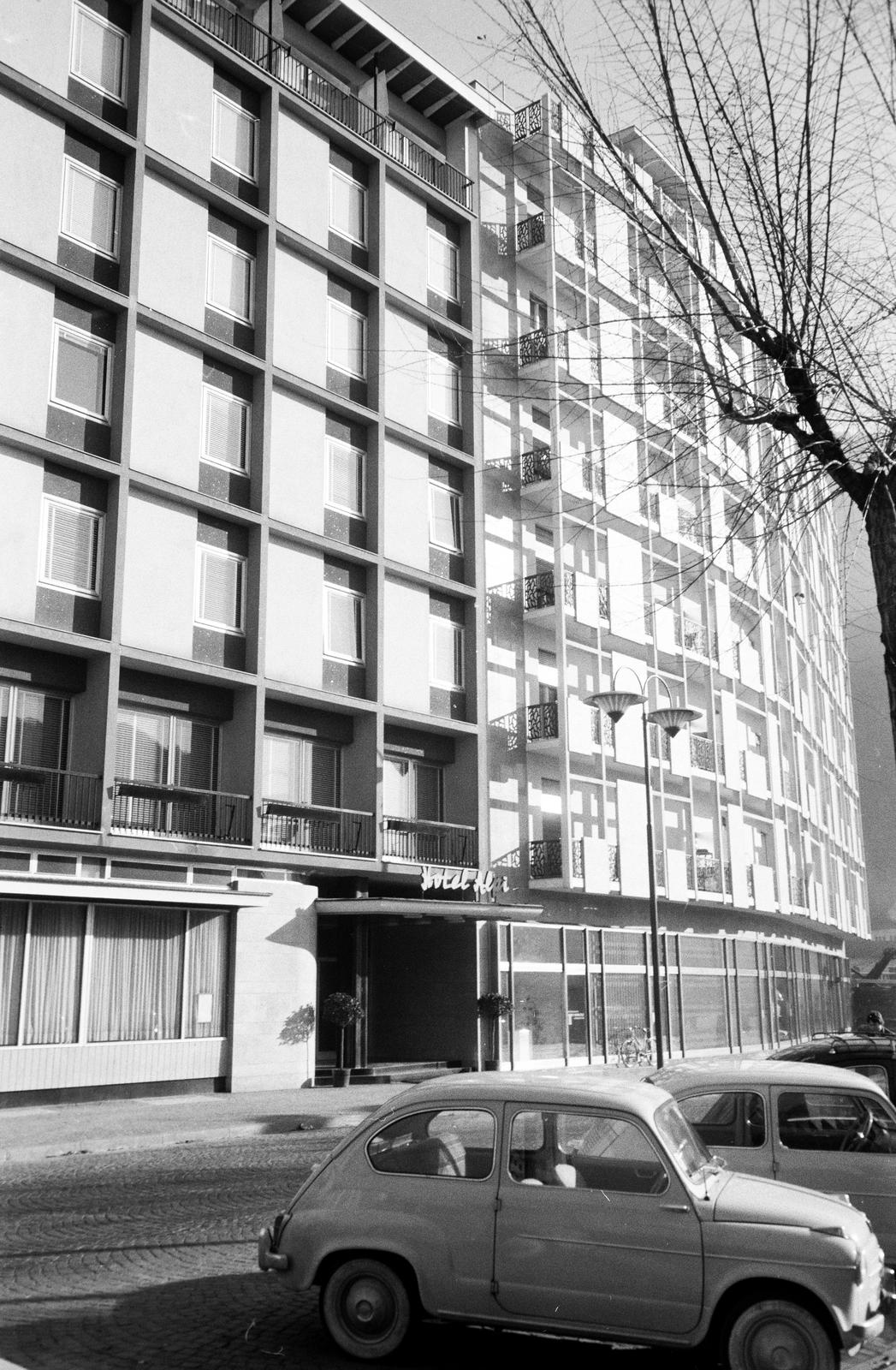 Olaszország, Bolzano, Via Alto Adige (Südtirolerstraße) 35., Hotel Alpi., 1958, Fortepan/Album089, Fortepan #293715