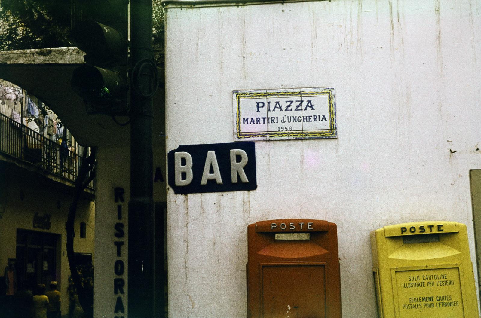 Italy, Capri, Piazza Martiri d'Ungheria 1956. (Az 1956-os forradalom magyar mártírjainak emlékét őrző tér.), 1972, Benedek Tamás, Fortepan #293846
