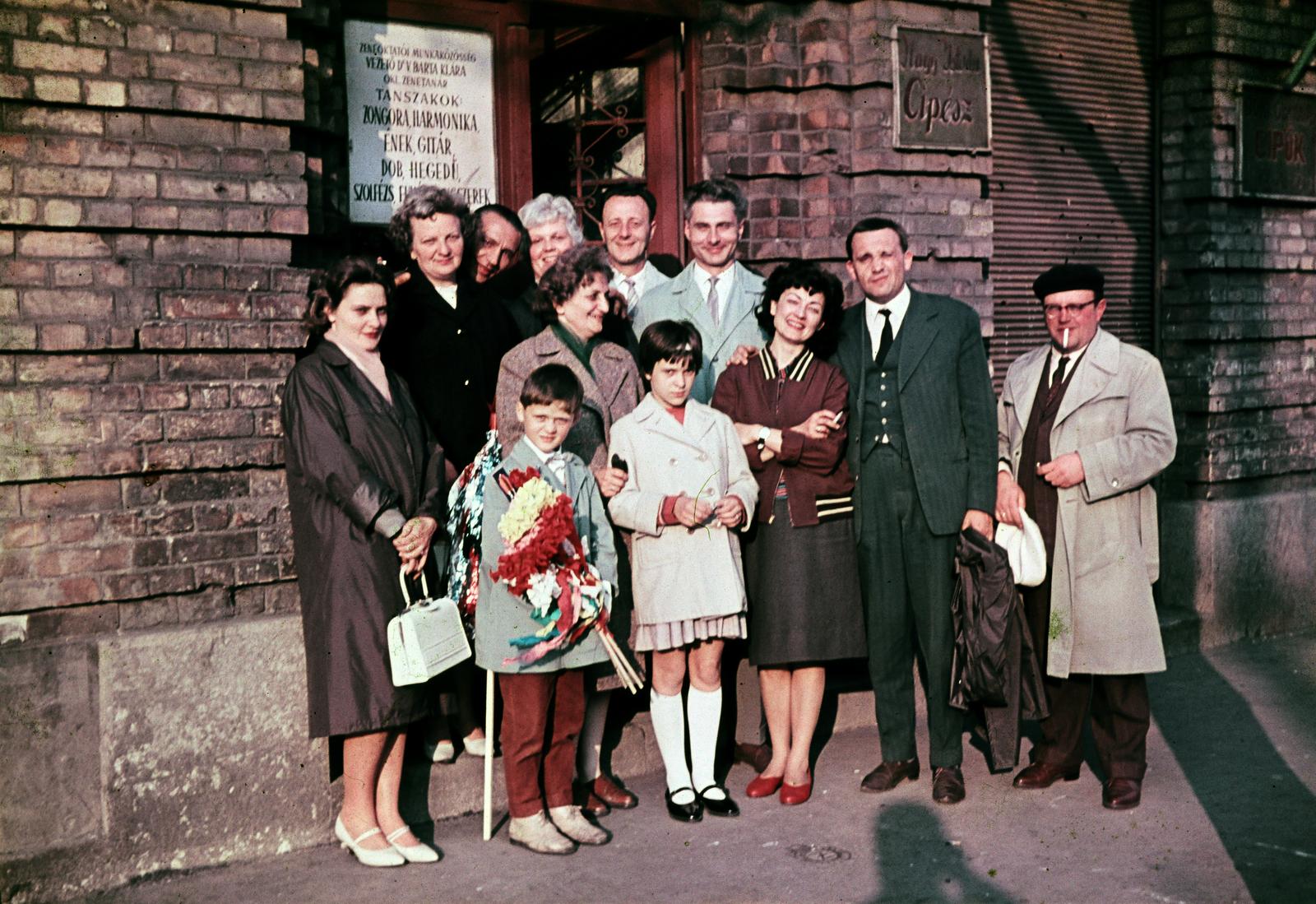 1963, Kristek Pál, music education, shoemaker, colorful, tableau, Fortepan #294198