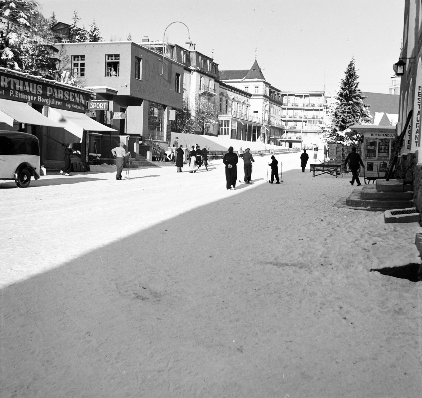Svájc, Davos, Promenade., 1937, Molnár Csaba, Fortepan #294259