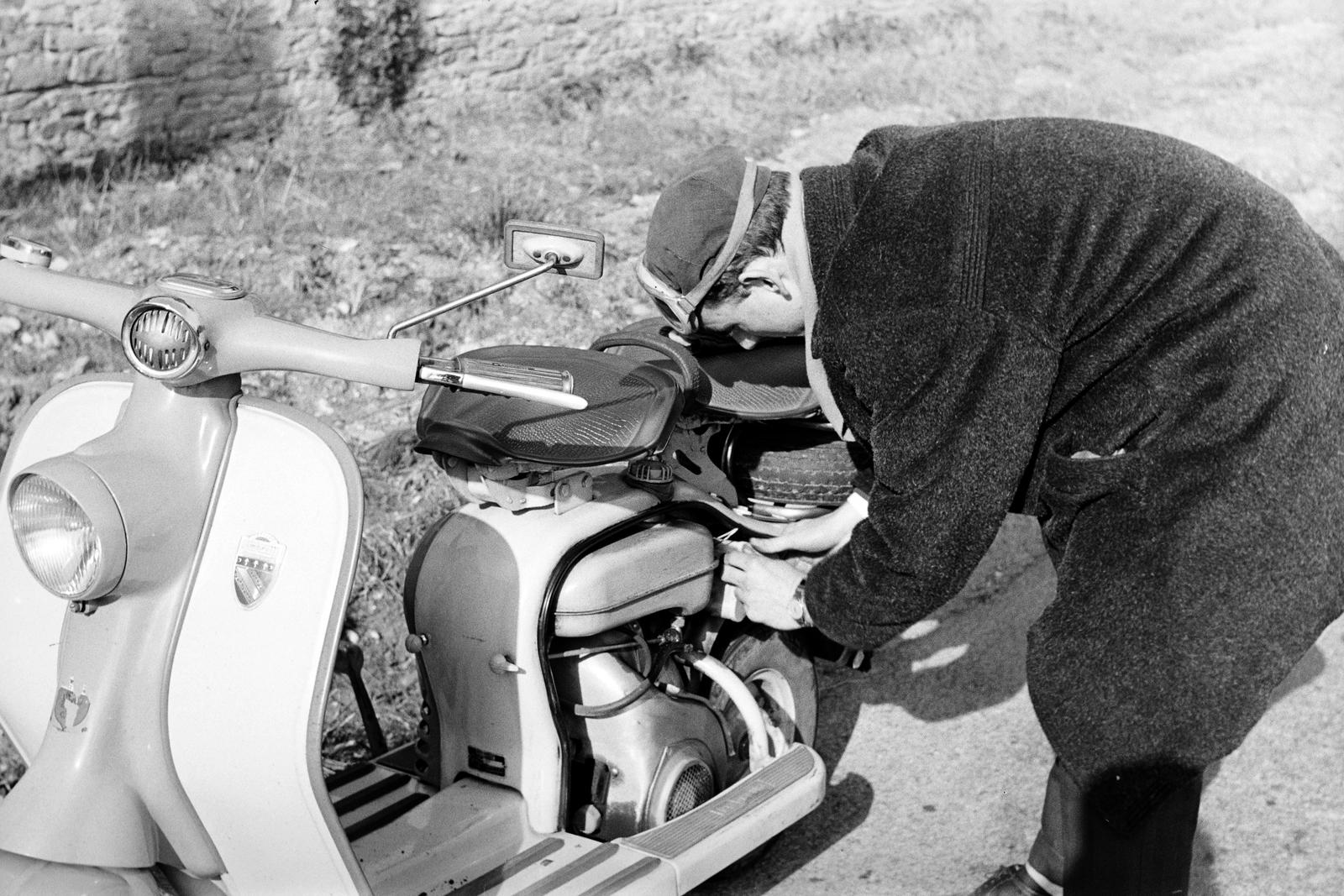 1958, Varga Péter, motorkerékpár, Fortepan #294367