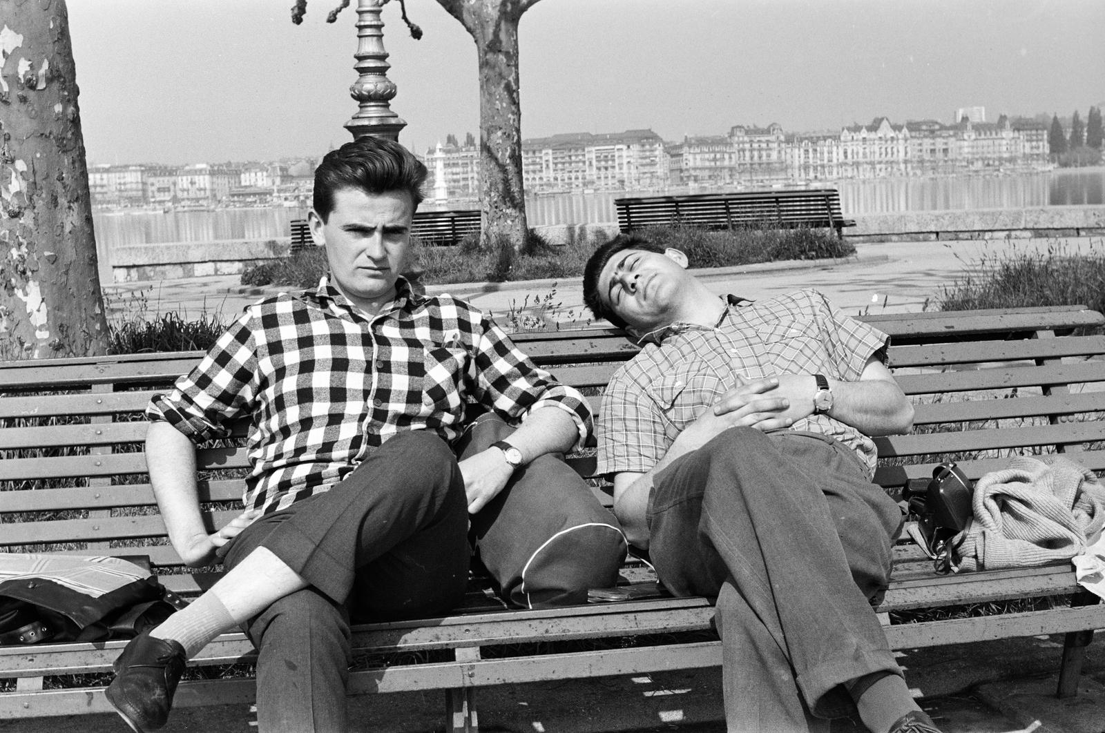 Switzerland, Geneva, Quai Gustave-Ador, háttérben a Genfi-tó., 1959, Varga Péter, Fortepan #294377