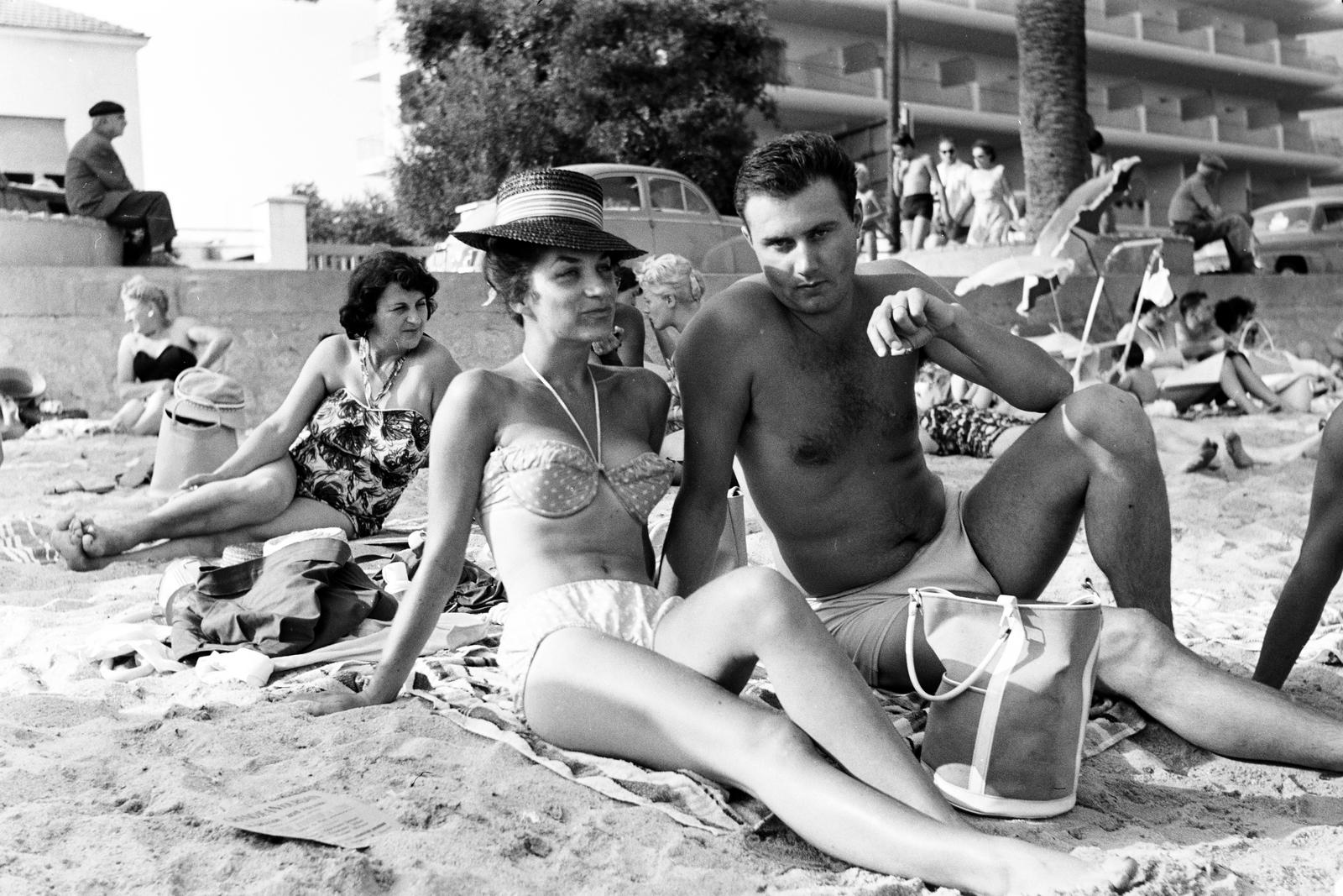 1959, Varga Péter, fürdőruha, strand, kalap, Fortepan #294392