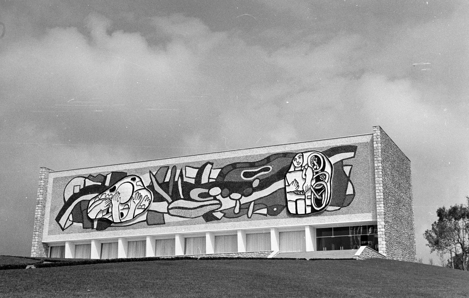 Franciaország, Biot, 255 Chemin du Val de Pome, Musée national Fernand Léger., 1960, Varga Péter, múzeum, modern művészet, Andreï Svetchine-terv, modern építészet, mozaik, Fortepan #294414