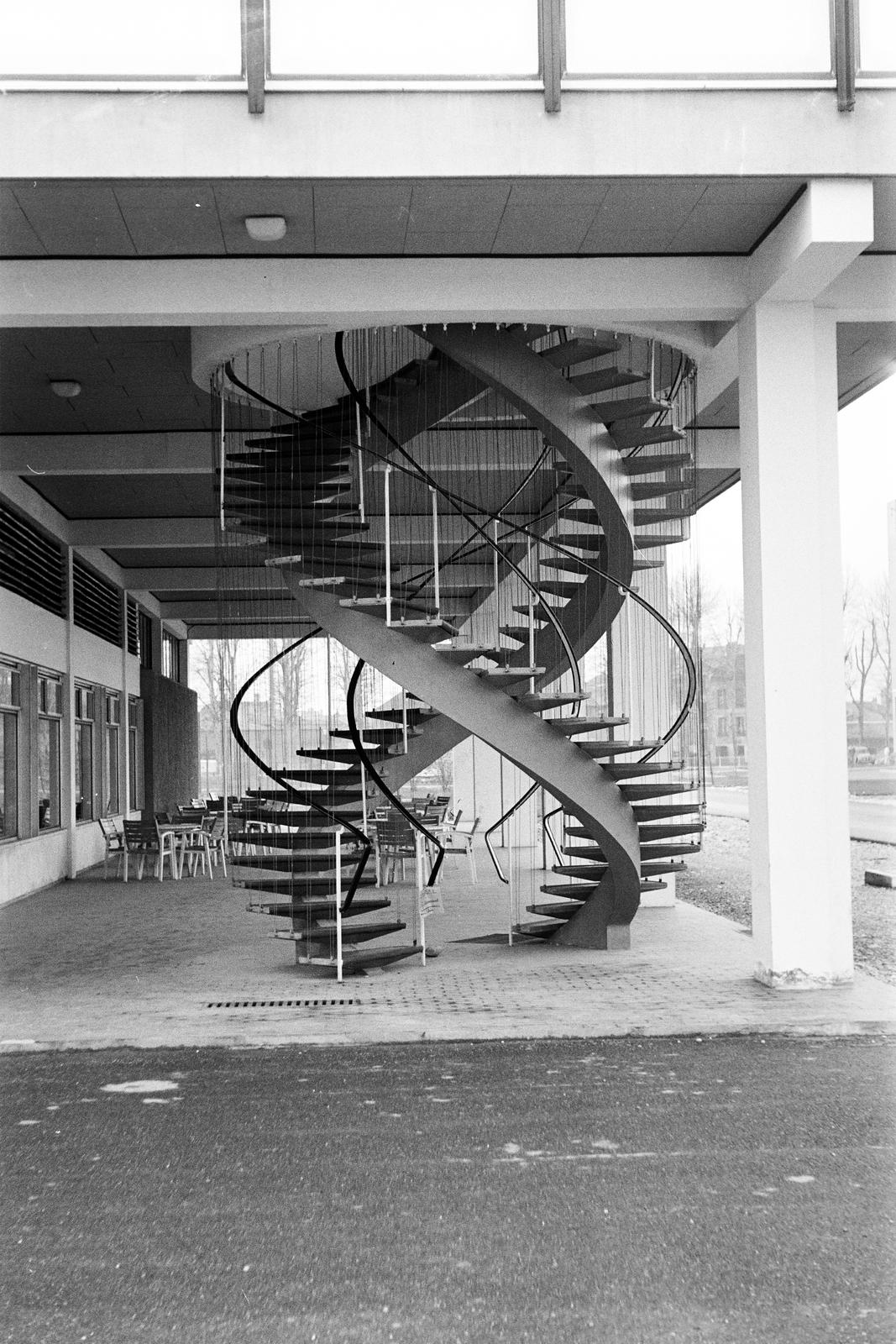 1962, Varga Péter, csigalépcső, Fortepan #294479