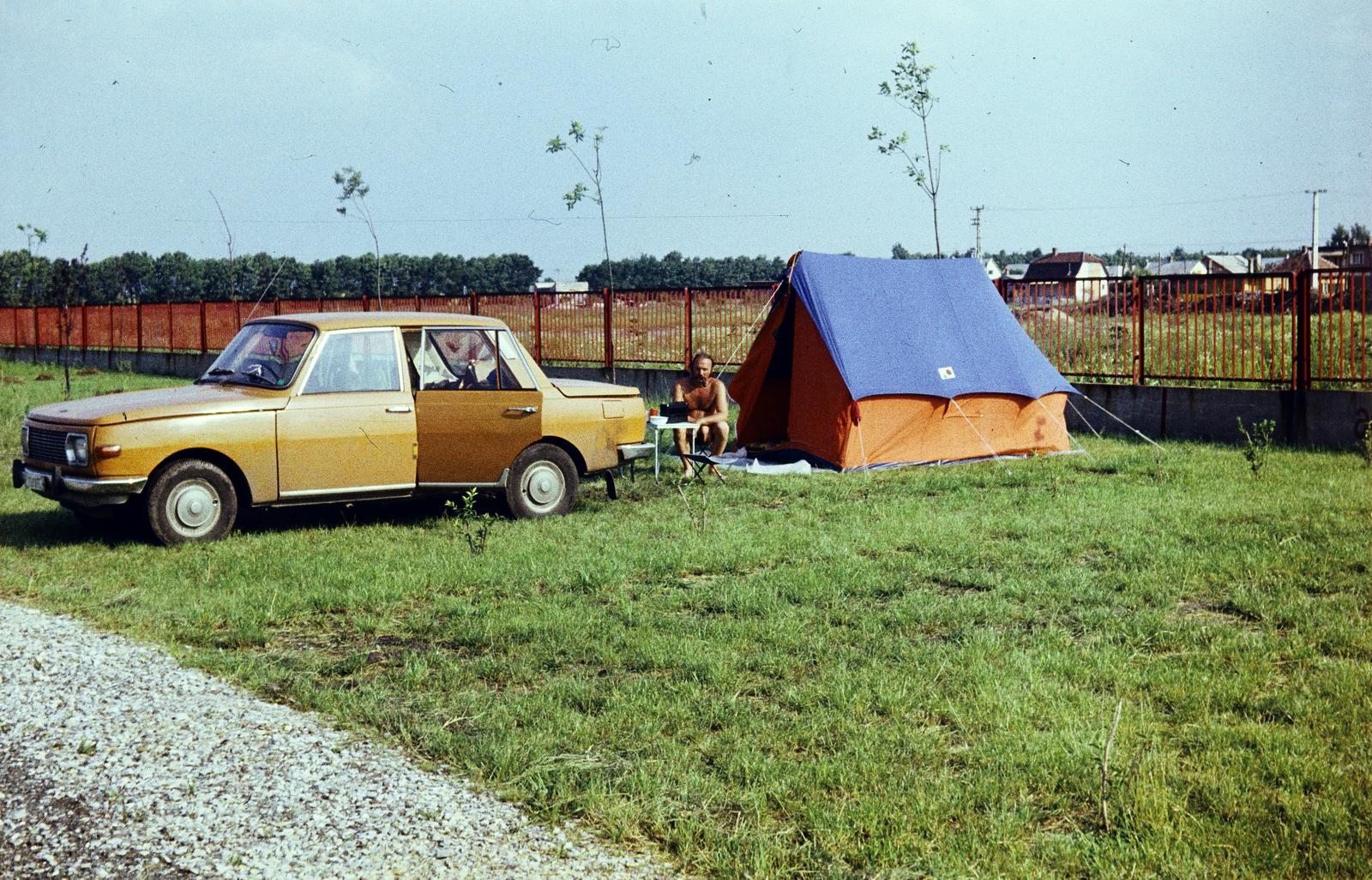 1977, Sári Katalin, Wartburg 353, színes, sátor, Wartburg-márka, Fortepan #294516