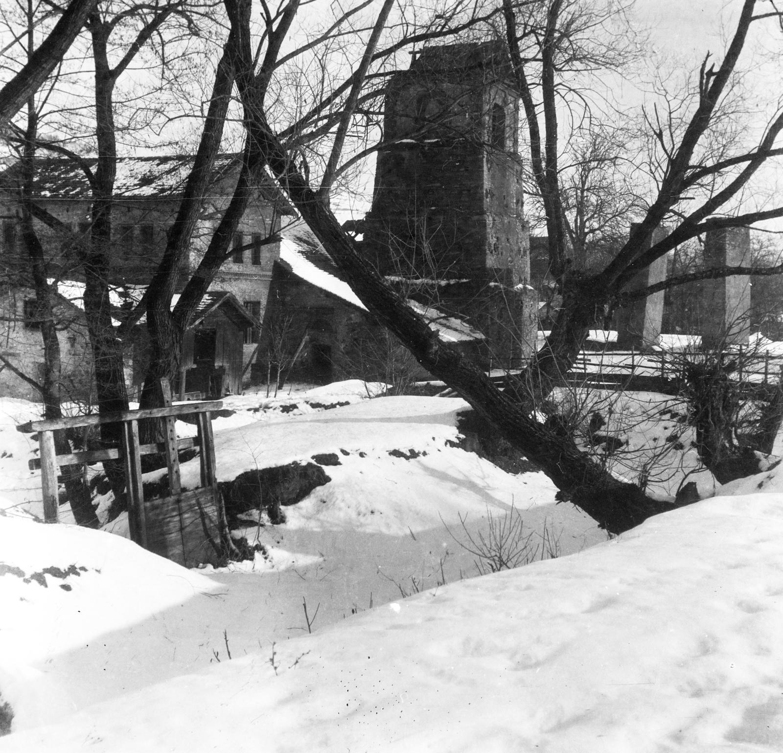 1917, Urbánné dr. Lux Judit, building, snow, photo aspect ratio: square, Fortepan #294720
