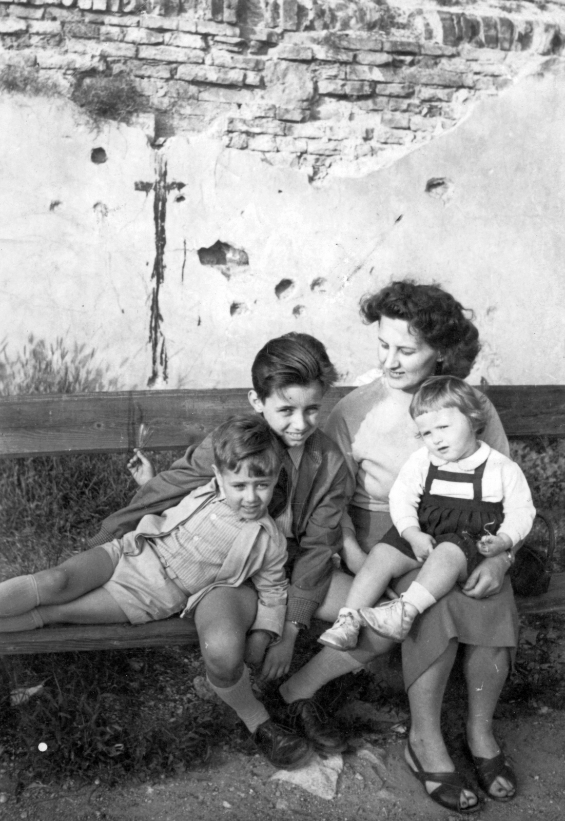 1957, Gál László, family, tableau, girl, boys, mother, Fortepan #29473