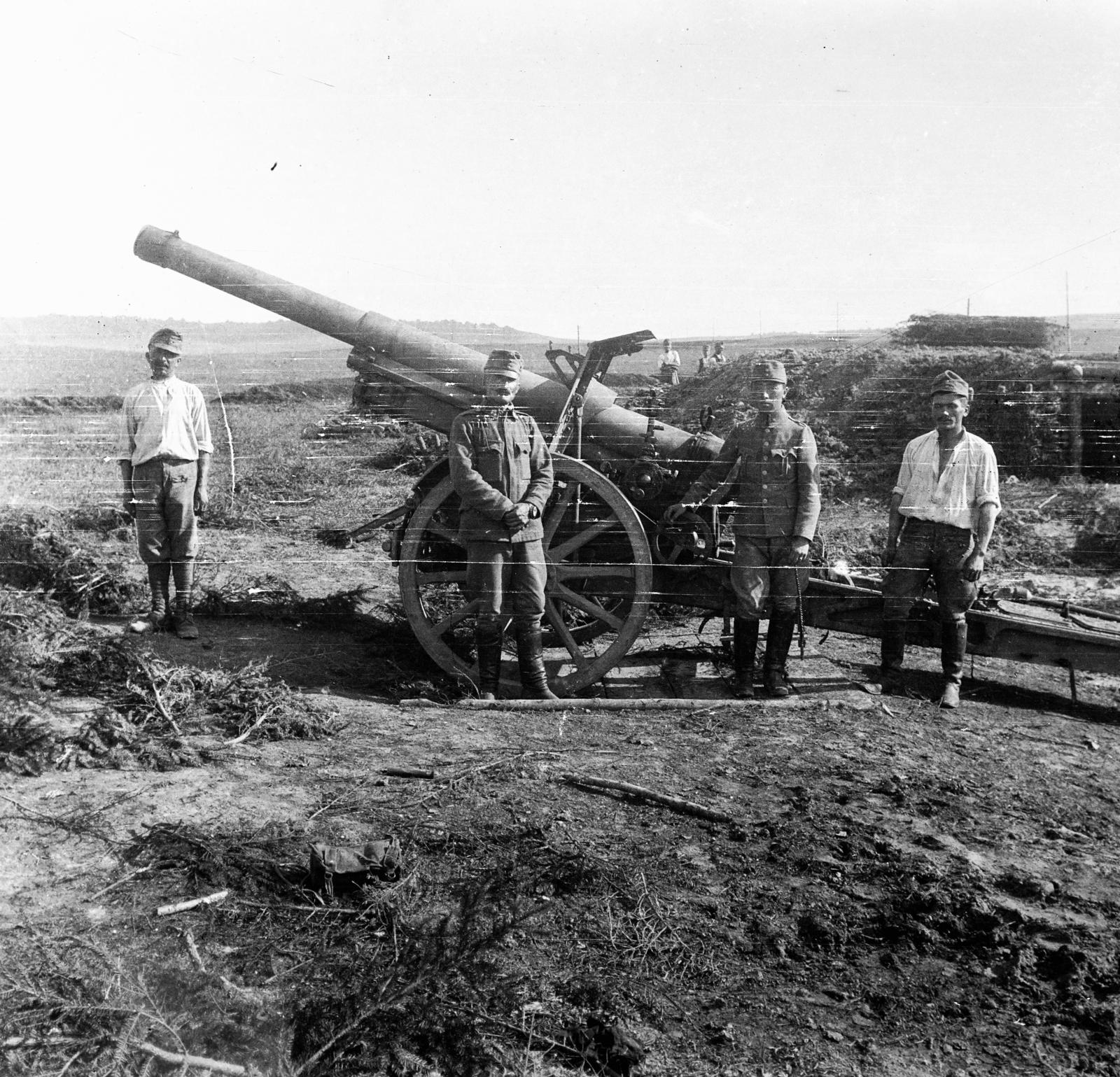 1917, Urbánné dr. Lux Judit, cannon, photo aspect ratio: square, First World War, Fortepan #294742