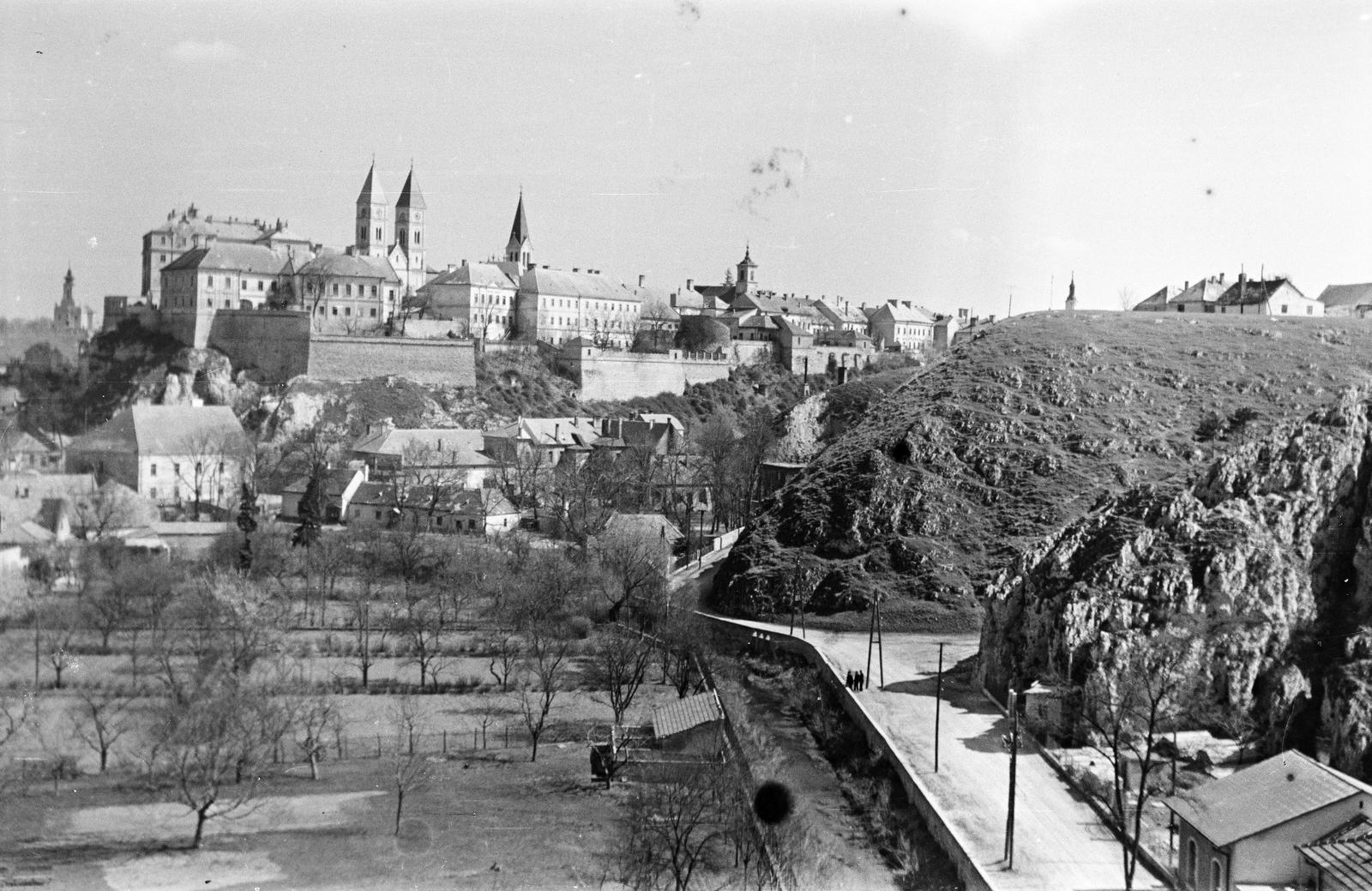 Magyarország, Veszprém, Vár a Szent István völgyhídról (Viadukt)., 1961, Szilágyi Lajosné, Fortepan #294835