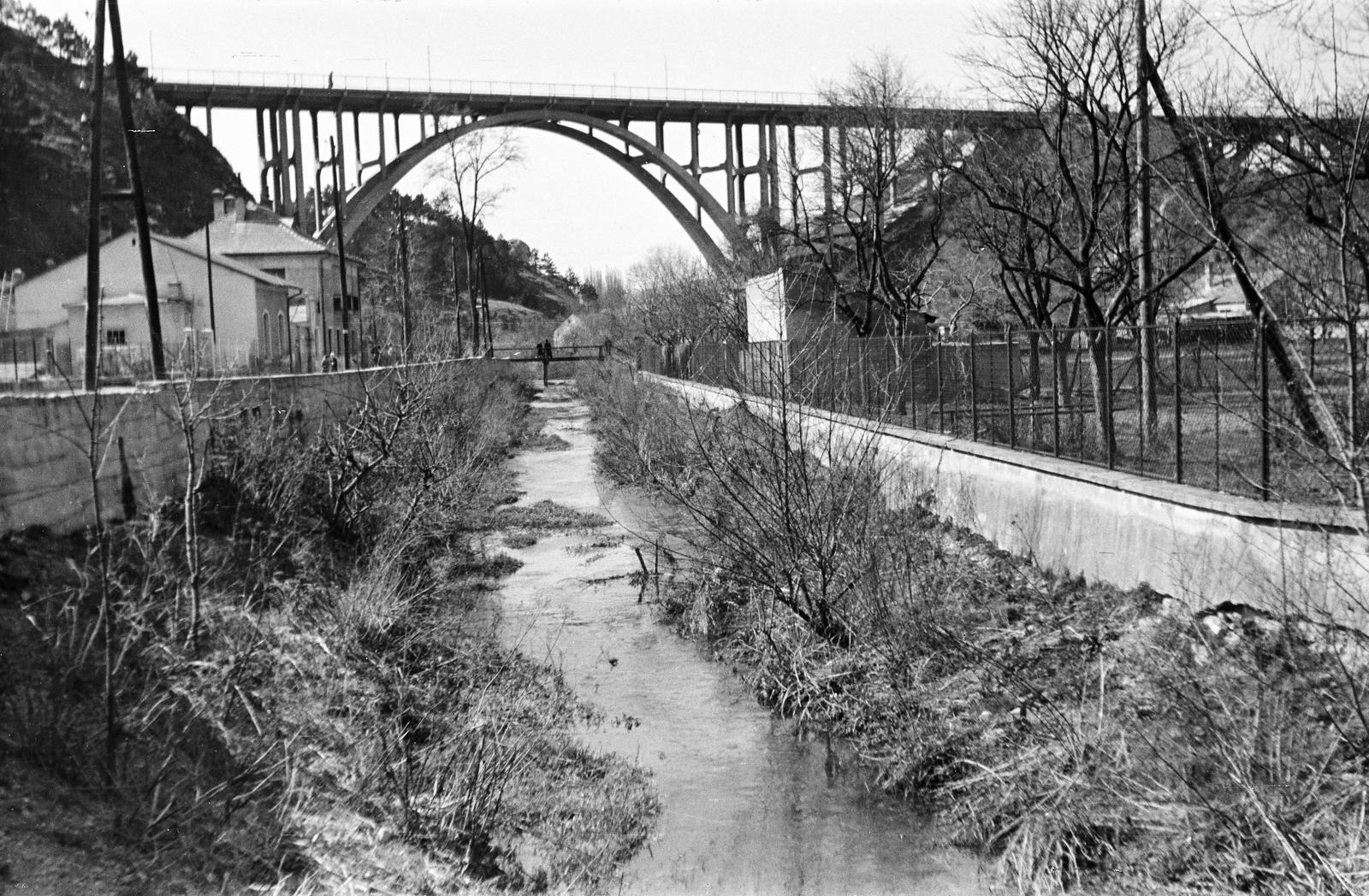 Magyarország, Veszprém, Séd patak a Szent István völgyhídnál (Völgyhíd / Viadukt)., 1961, Szilágyi Lajosné, Fortepan #294837