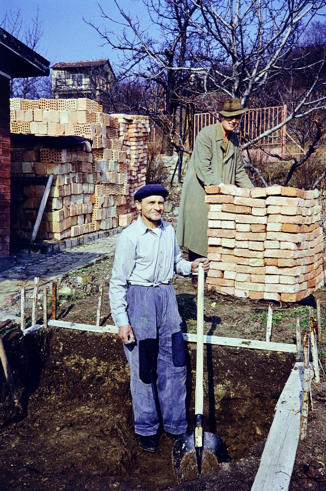 1966, Szilágyi Lajosné, Best of, colorful, brick, construction, Fortepan #294936
